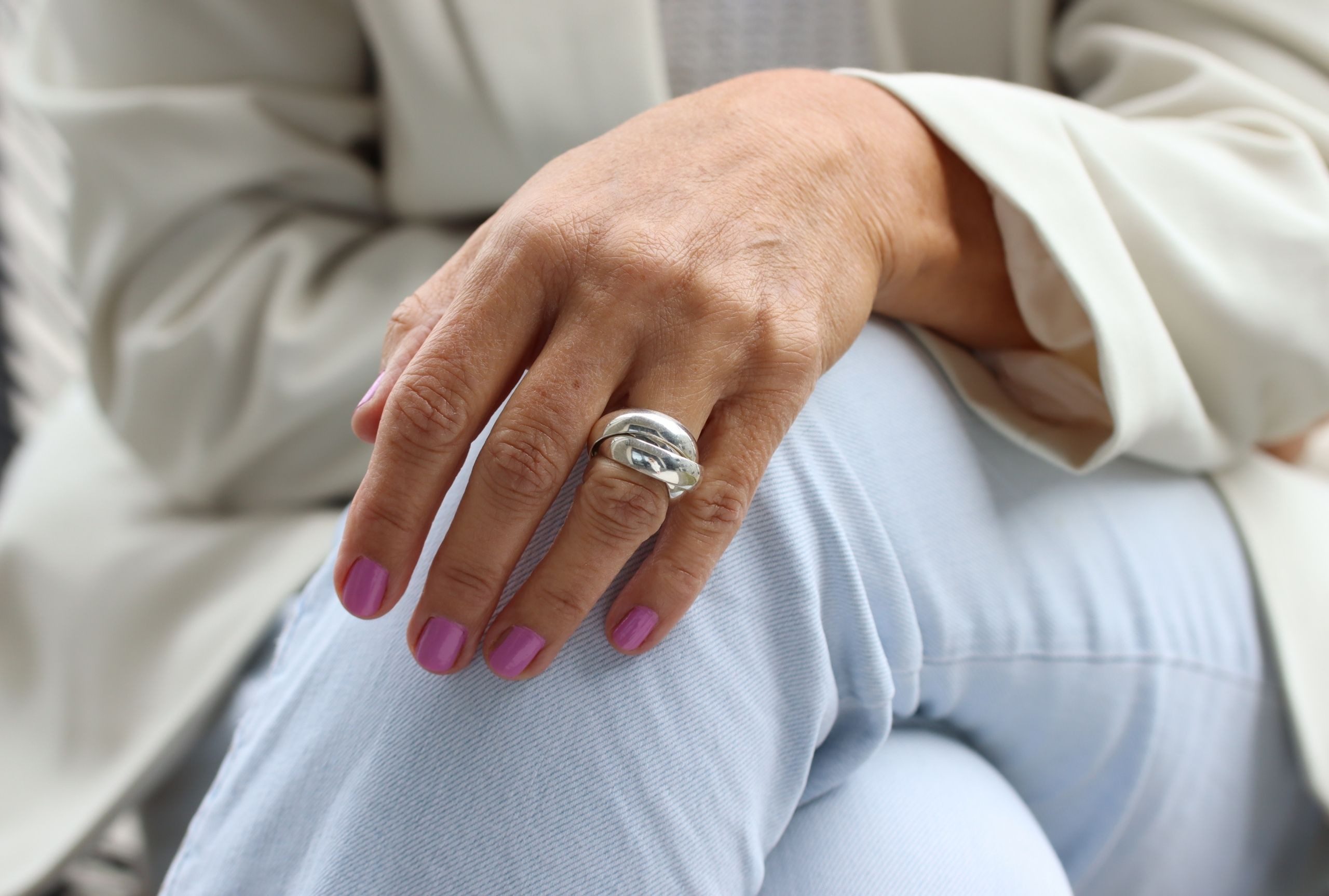 SILBERMOOS Silberring XL Verspielter Dreierring, 925 Sterling Silber