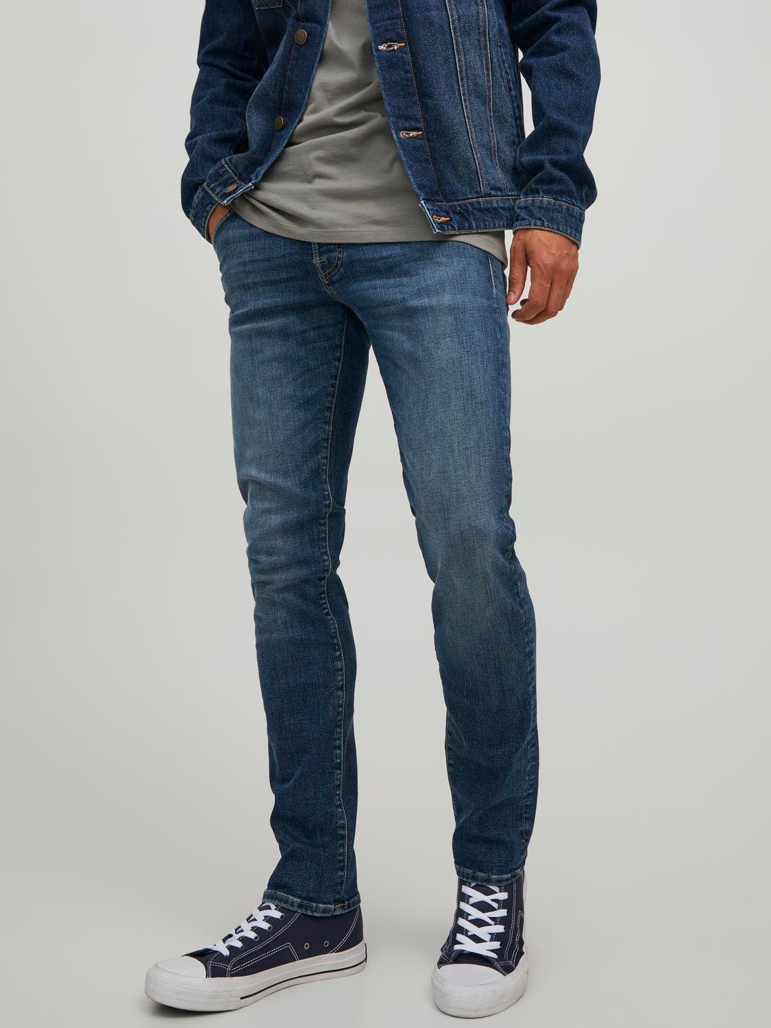 Jack & Jones Slim-fit-Jeans JJIGLENN – Slim-Fit-Jeans mit niedriger Leibhöhe Used, modisch, slim fit, Denim/Jeans
