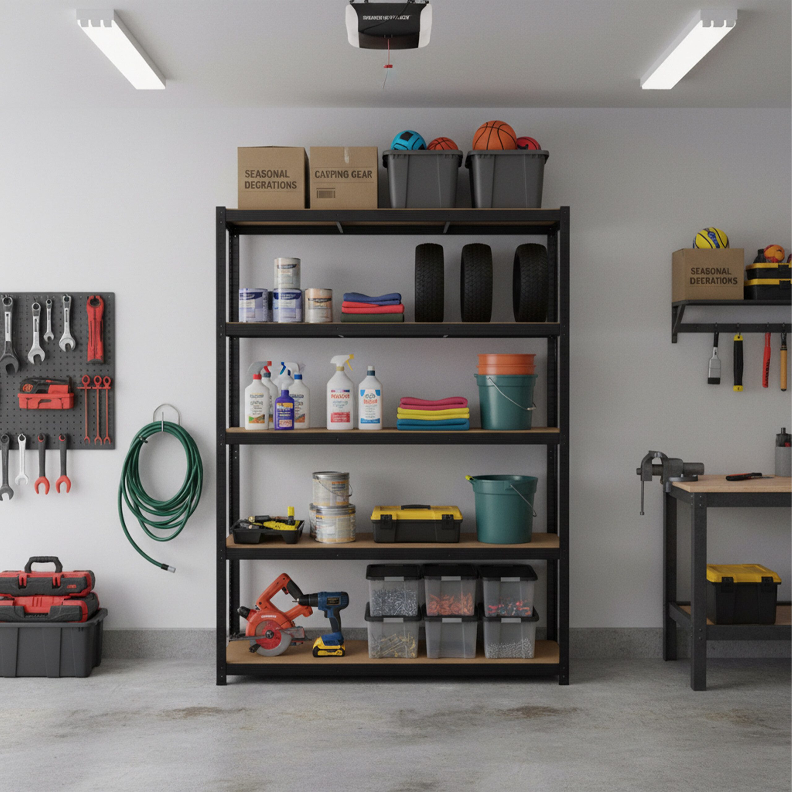 relaxdays Schwerlastregal 5 Böden versch. Größe, 40 x 120 x 200 cm günstig online kaufen