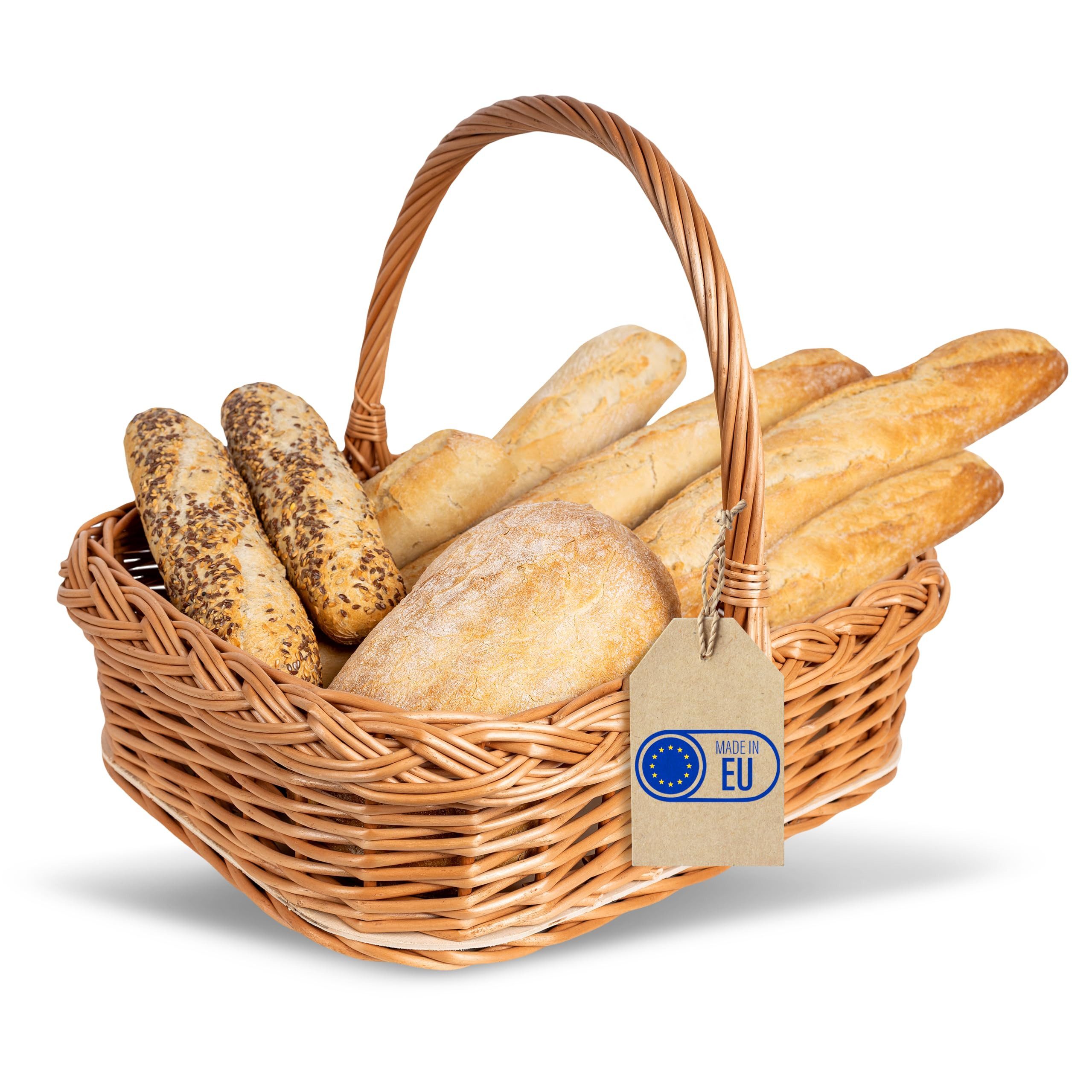 Creative Home Tablett Weidentablett Korbtablett mit Henkel, Boden aus unbehandeltem