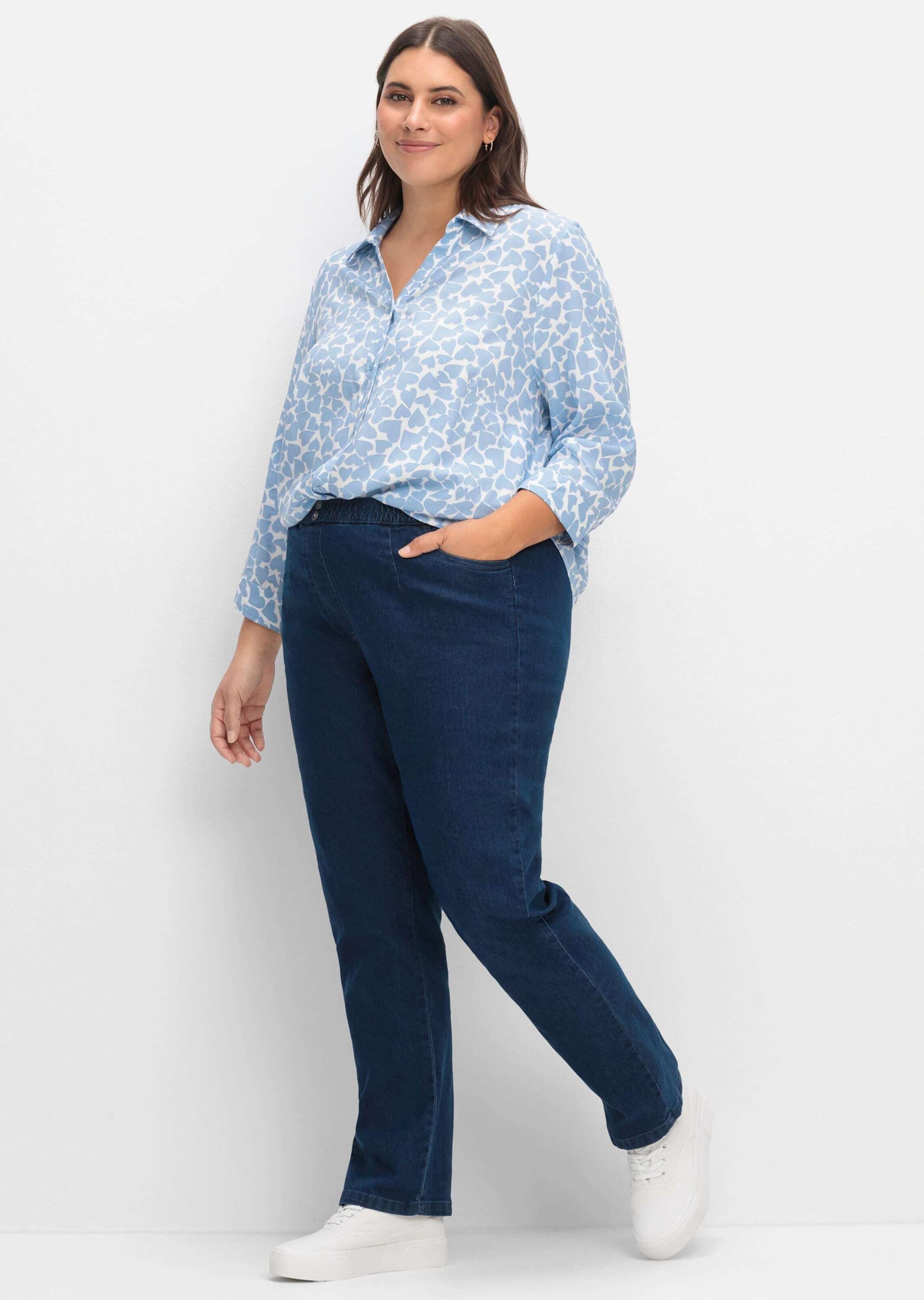 Sieh an! Klassische Bluse Longbluse 3/4-Arm