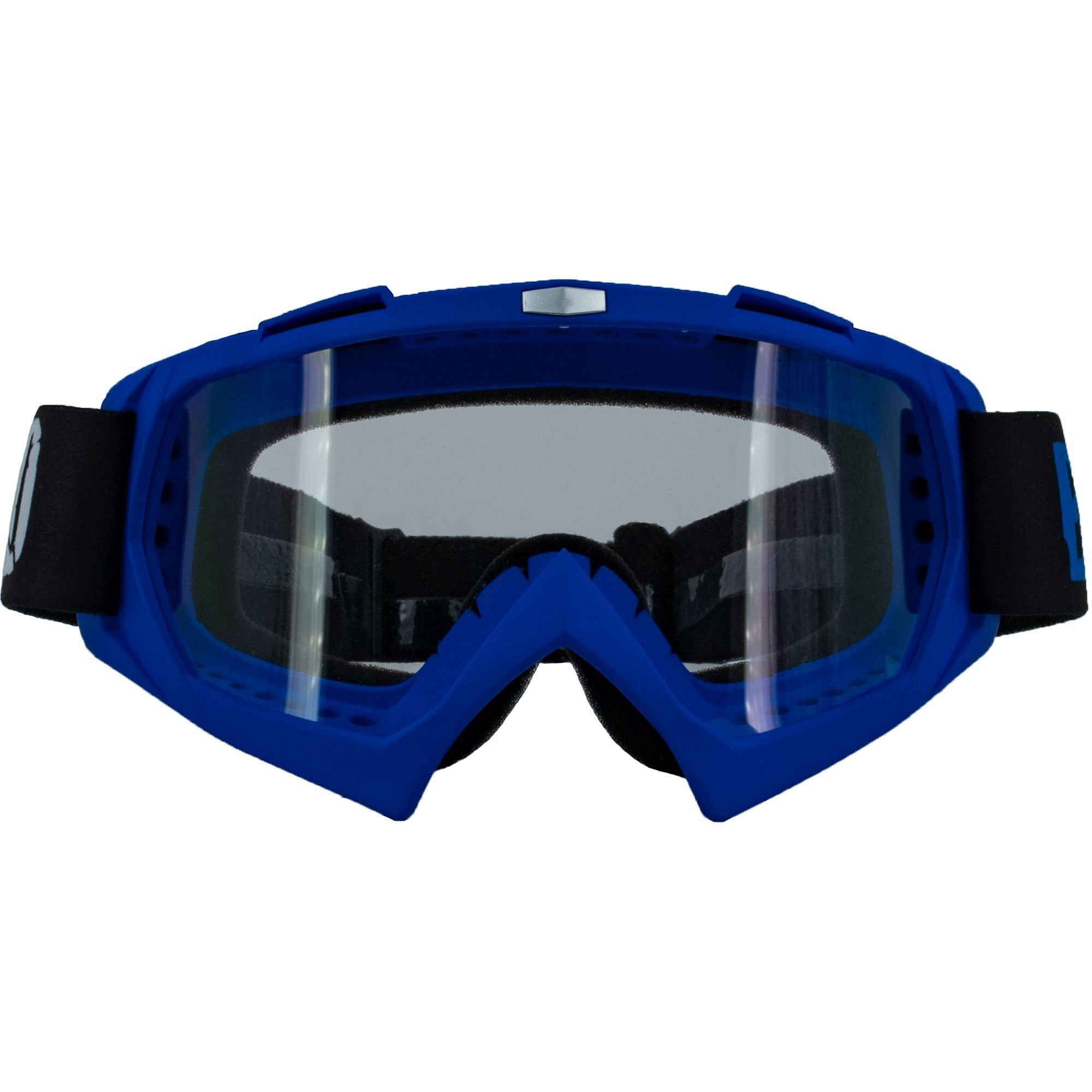 Damen Brillen Broken Head Motorradbrille Crossbrille MX-2 Goggle Blau, Vorrichtung für Abreißvisiere