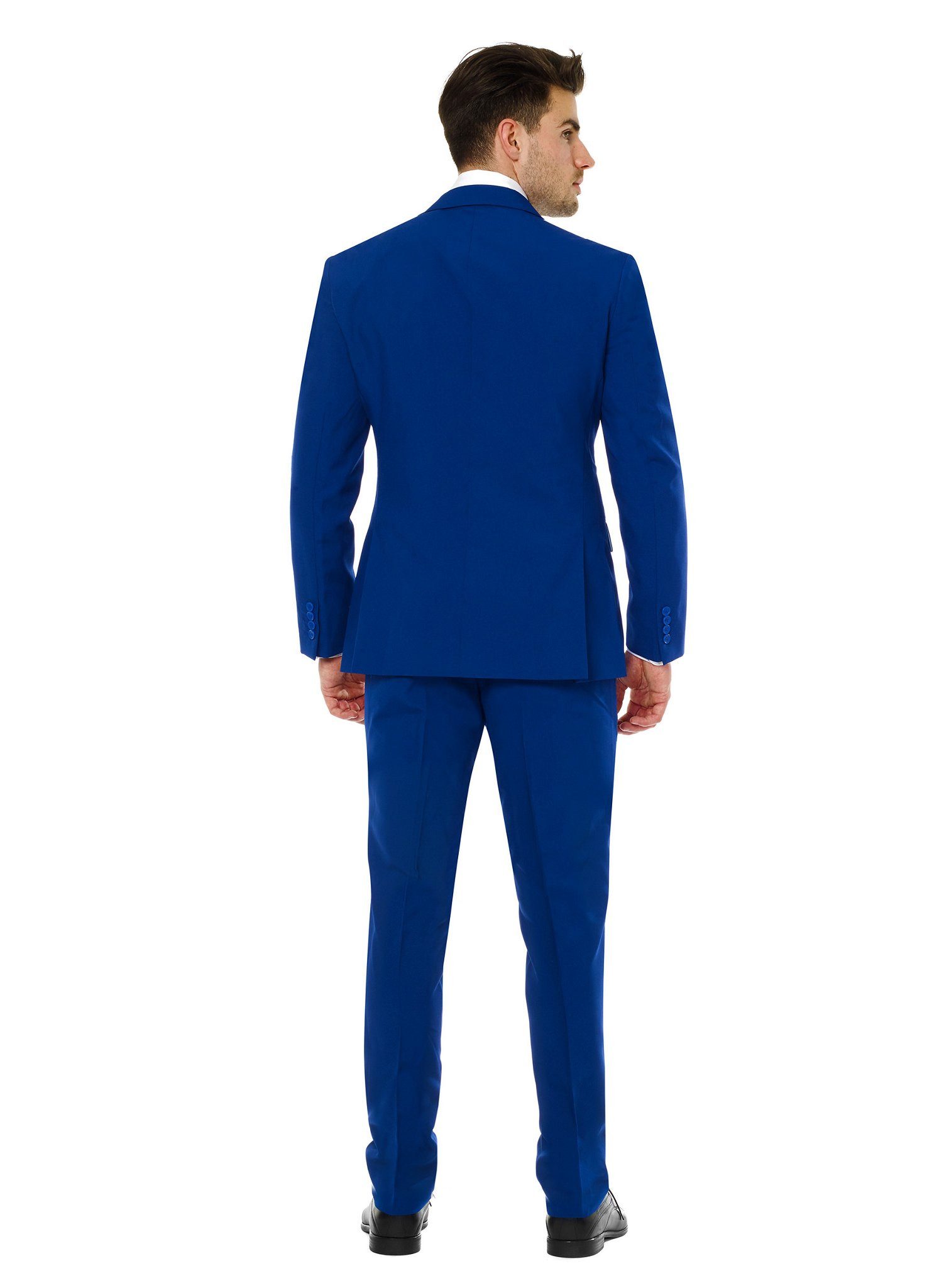 Opposuits Anzug Navy Royale Anzug Karneval Faschingskostüm Herren Außen blau, innen tropical!