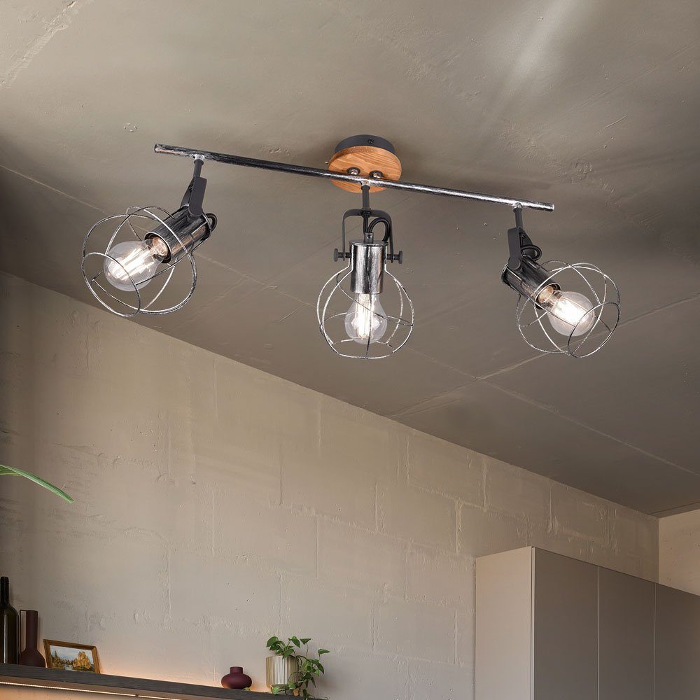 TRIO Leuchten LED Deckenleuchte, Leuchtmittel Käfig Strahler Retro Spots Decken Zimmer Wohn verstellbar inklusive, nicht Gitter