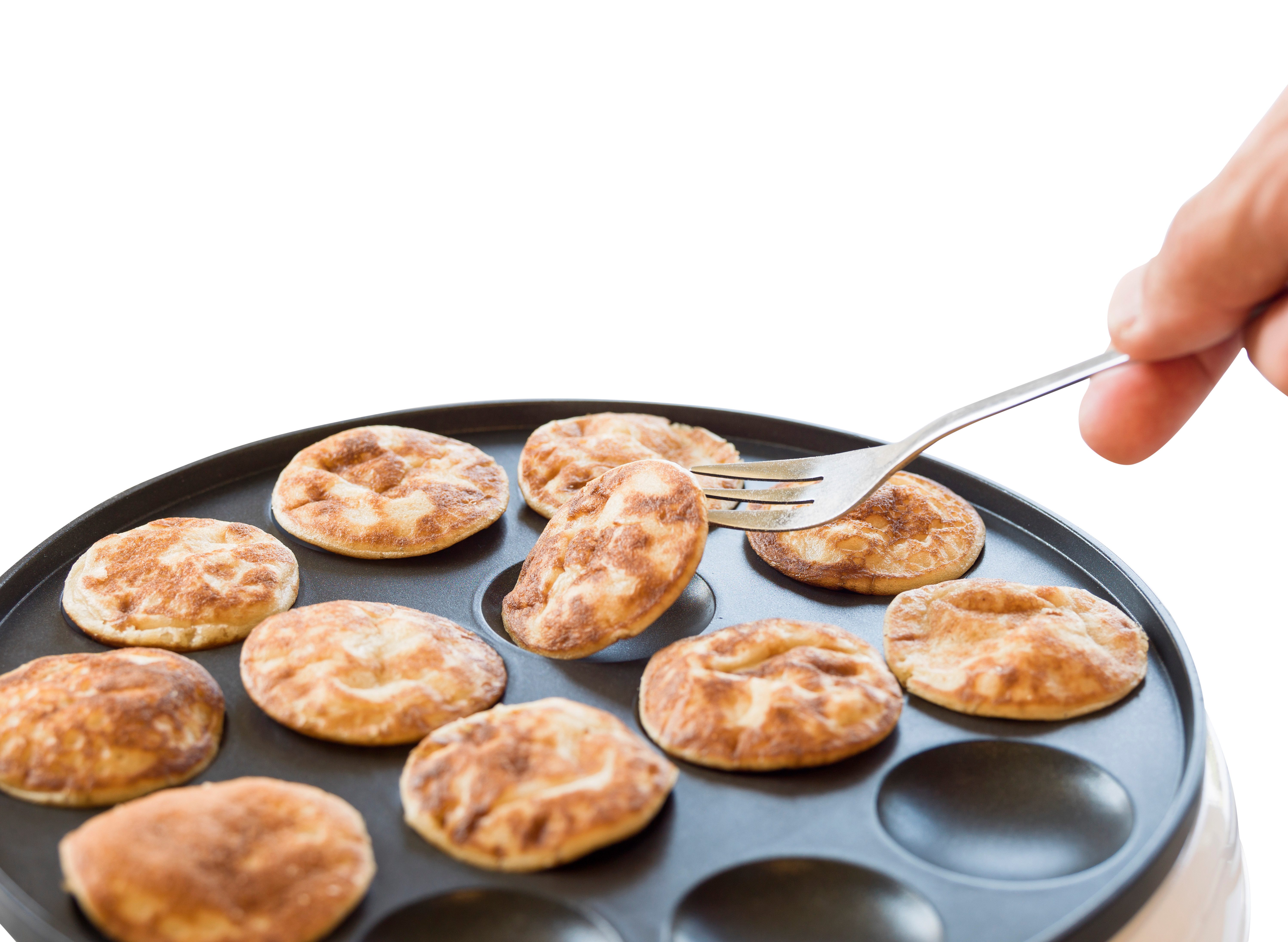 bestron Poffertjes-Maker APFM700, 800 W, 14 Mini-Pfannkuchen mit Antihaftbeschichtung