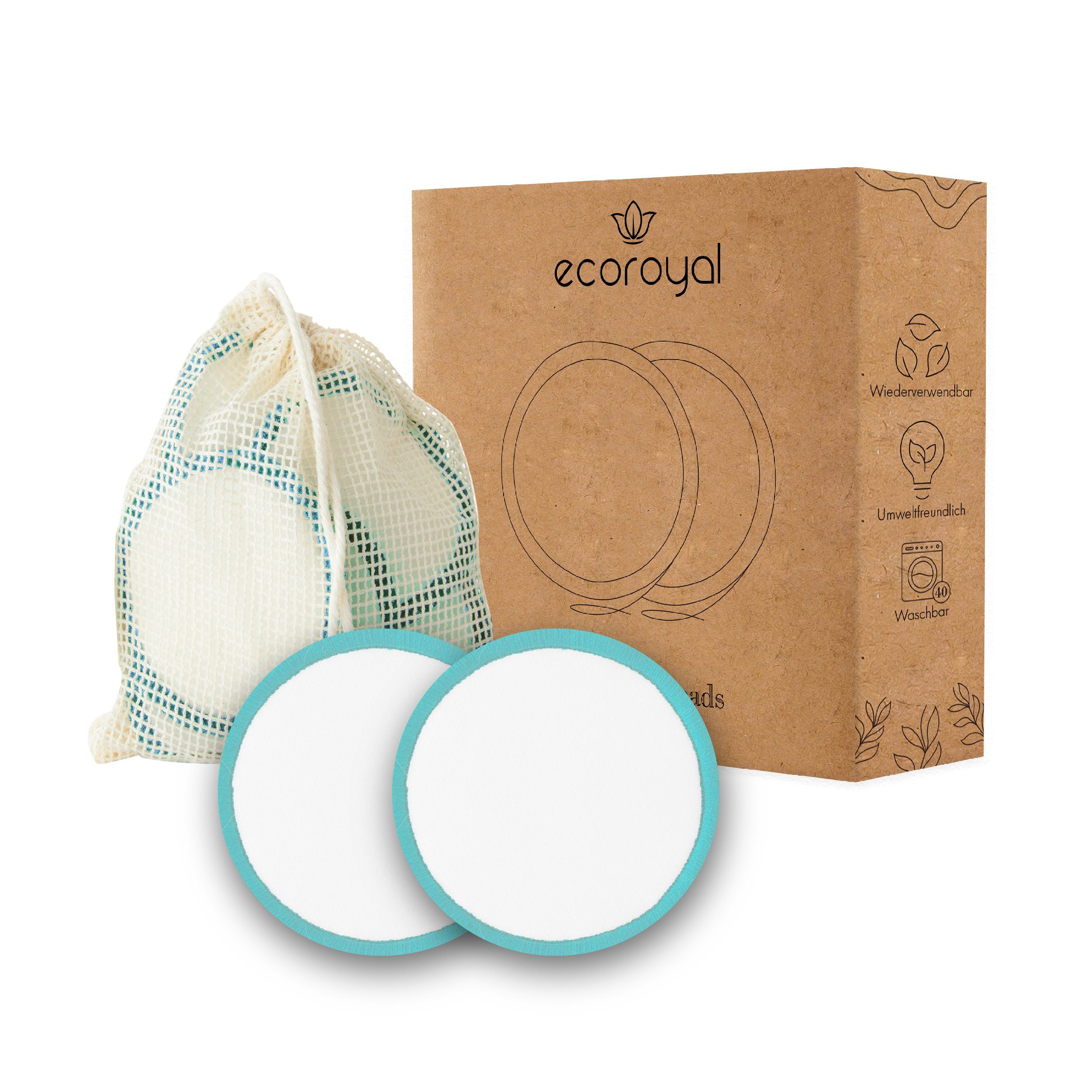 ecoroyal Make-up Bambus&Baumwolle Pads, Bambus tlg., 1 und Set, waschbar&wiederverwendbare Schwamm Abschminkpads aus 10 Baumwolle