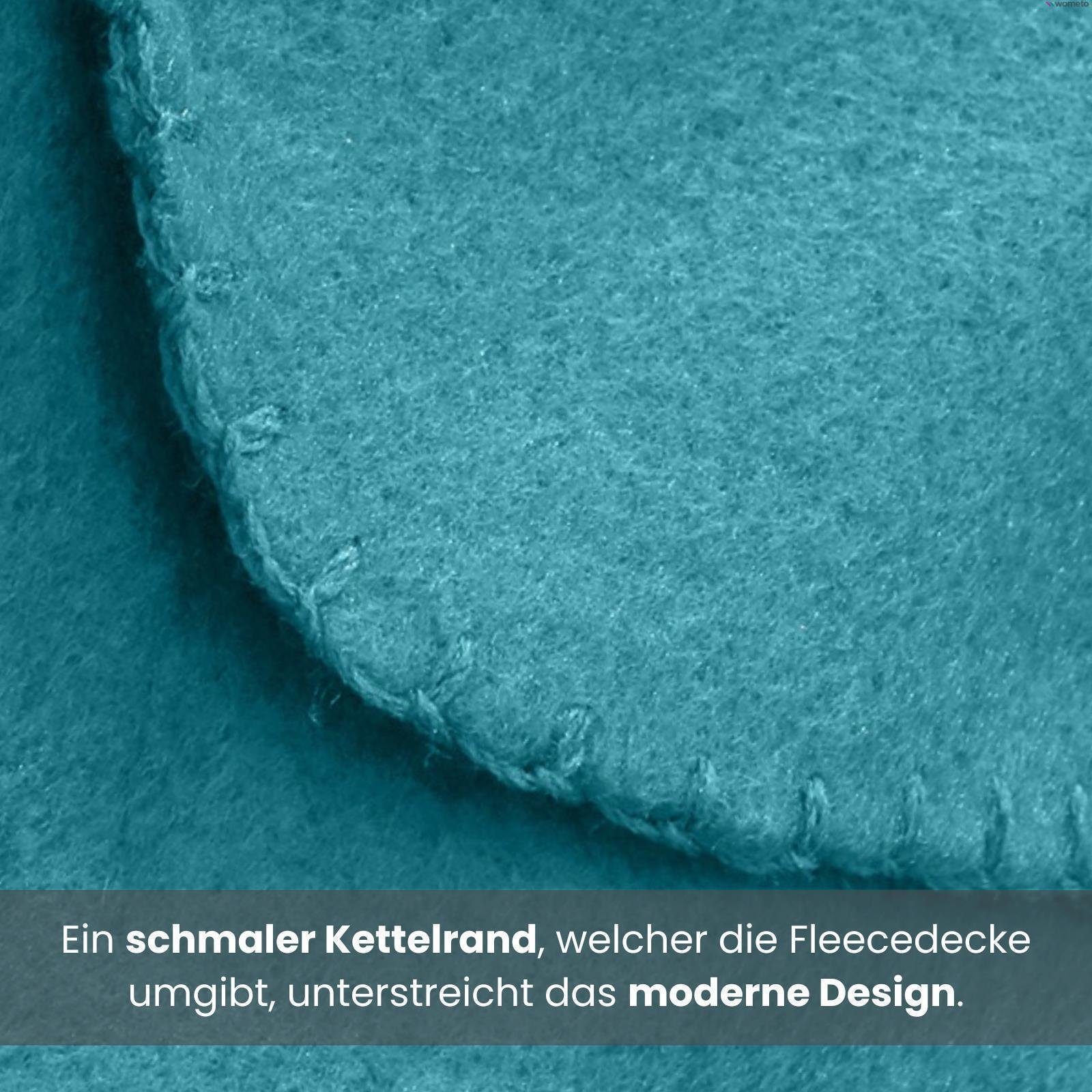 Wohndecke Polar-Fleece, wometo, OEKO-TEX®, 2 Fleecedecken mit Kettel-Rand & Anti-Pilling – Bild 4 von 5