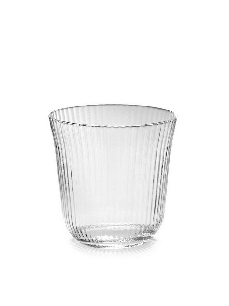 Glas Wasserglas Inku geriffelt H 9 cm