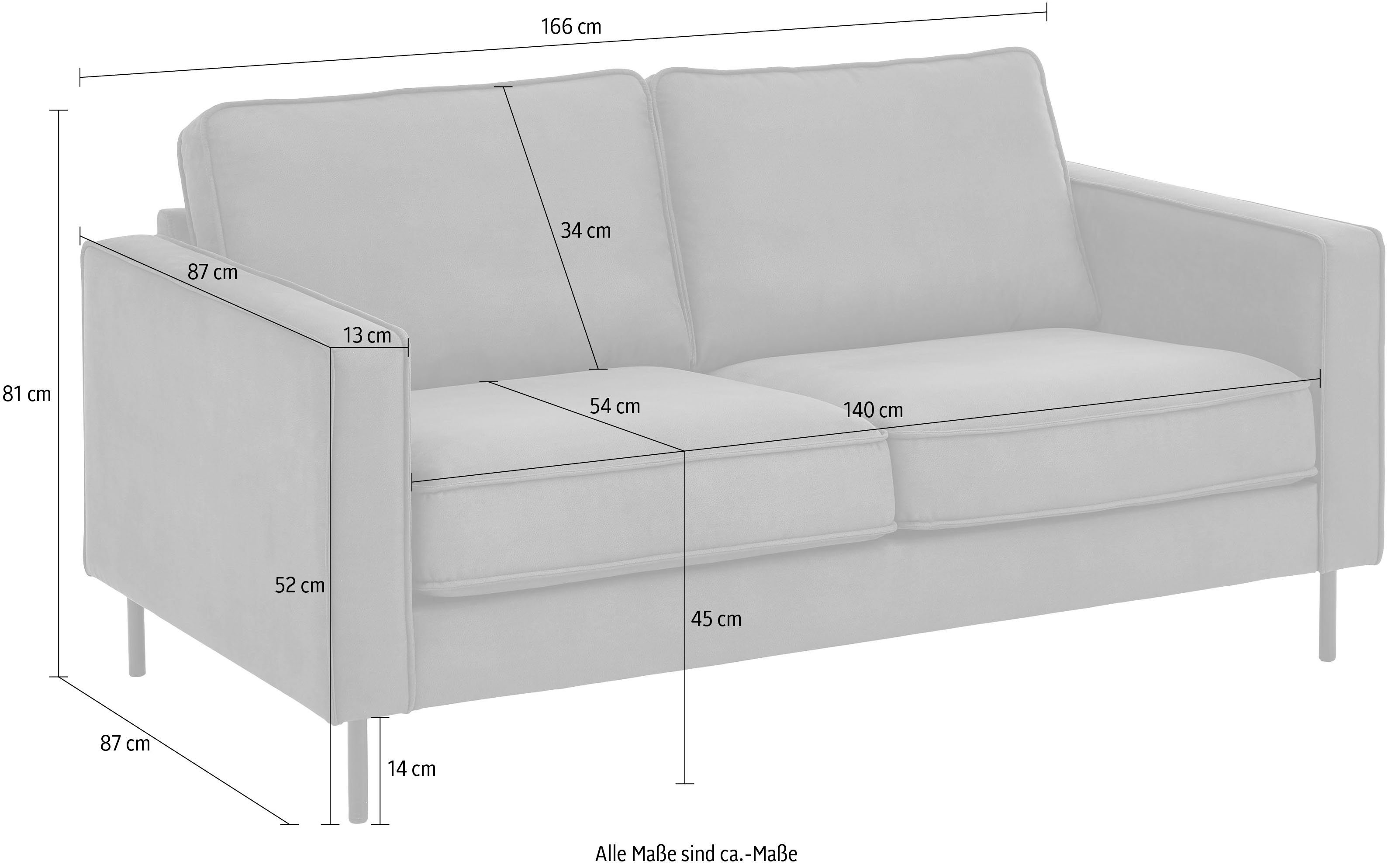 Grau Weston, 2-Sitzer home Stil, Wellenunterfederung | ATLANTIC im Grau skandinavischem collection mit