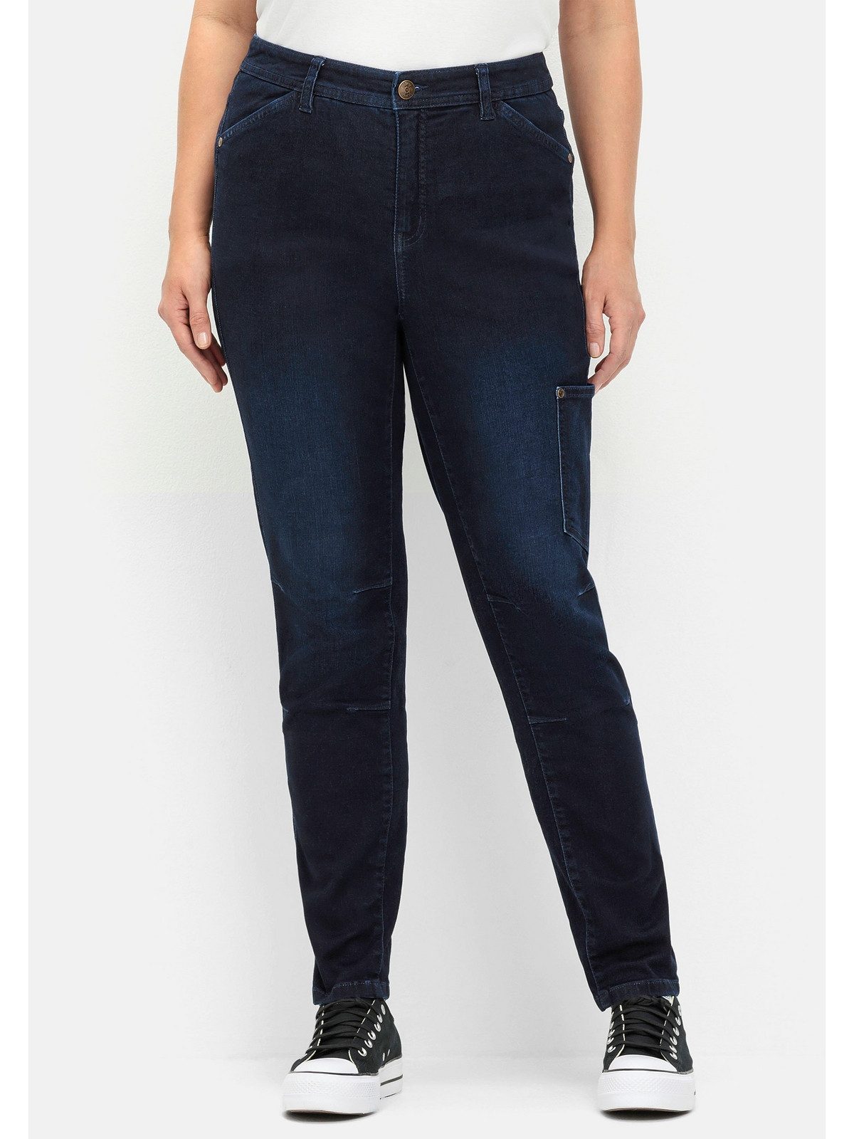 Sheego Stretch-Jeans Große Größen mit Tasche seitlich am Bein