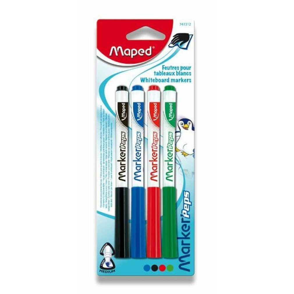 MAPED Whiteboard Маркеры Whiteboard-Marker Маркеры'Peps 4 Stück