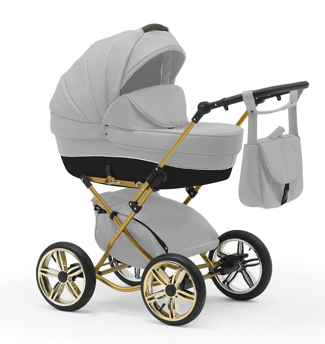 babies-on-wheels Kombi-Kinderwagen Sorento 2 in von Teile 11 in 30 bis - 4 Jahre 1 - Hellgrau-Schwarz Geburt Designs