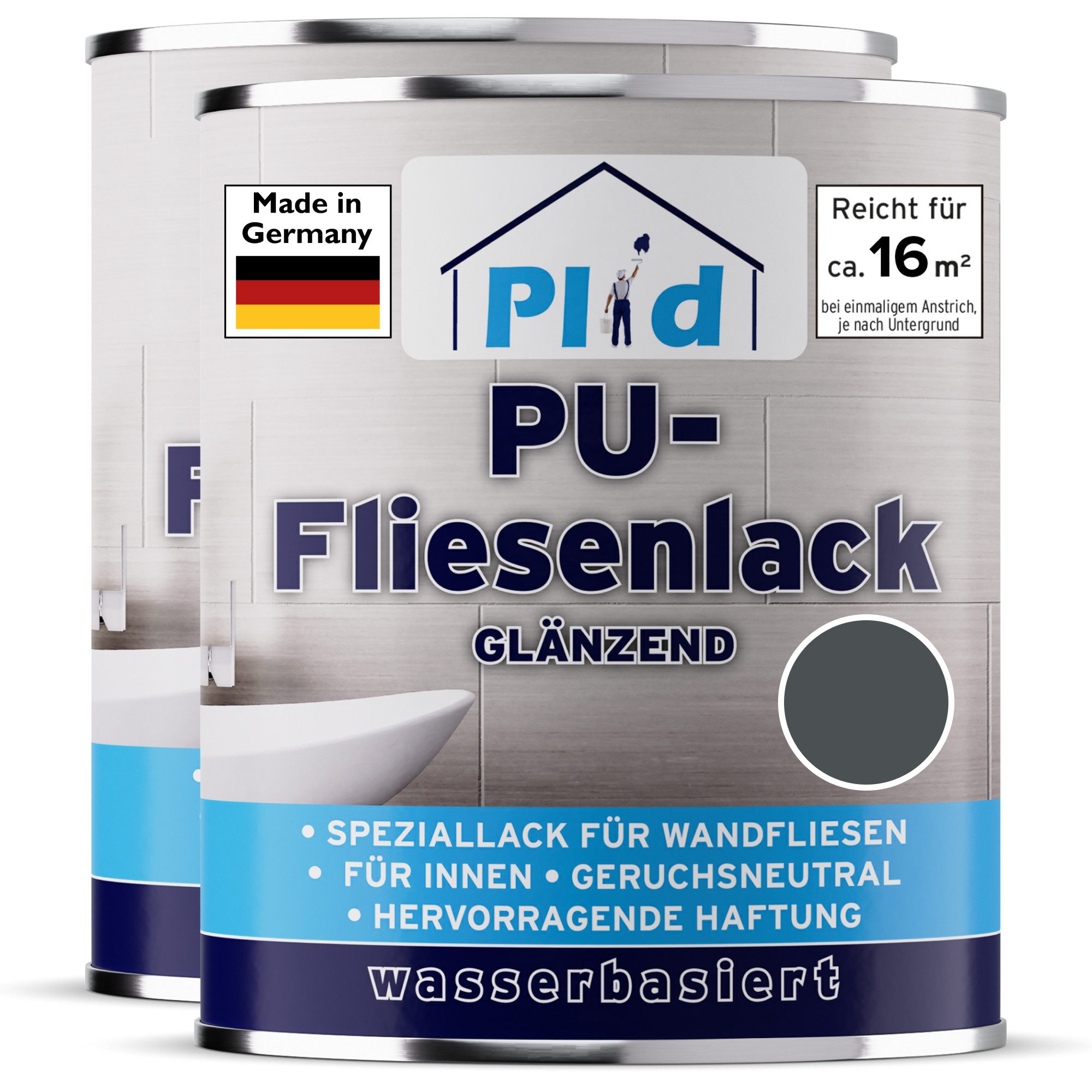 plid Fliesenlack Fliesenlack Fliesen Lack Fliesenfarbe Fliesen / Lackieren Bad Küche, schnelltrocknend, spritzwasserbeständig, verarbeitungsfertig
