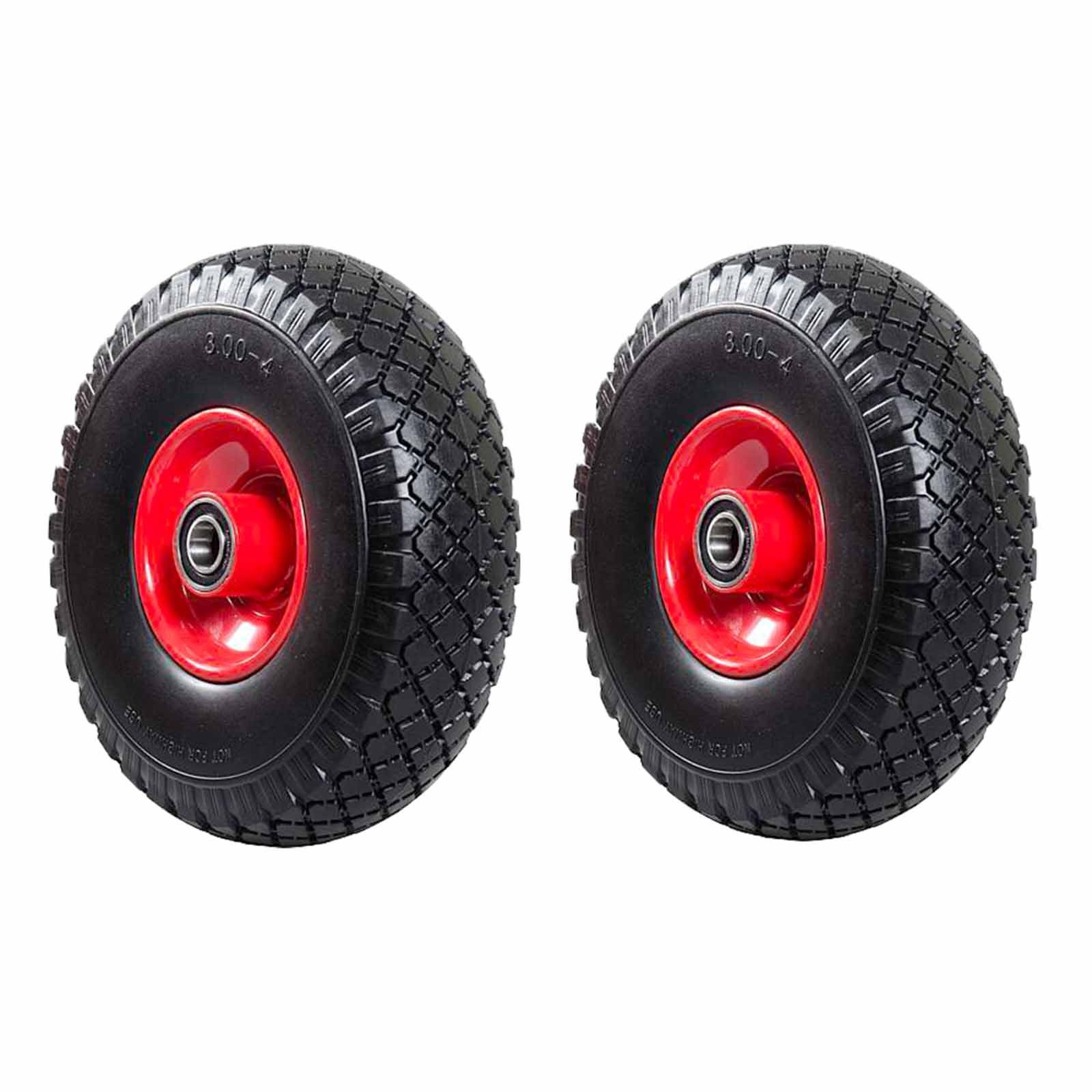 Fronttool Schubkarren-Rad Sackkarrenrad pannensicher PU Cross 260 - Vollgummi-Rad (2 St), mit Präzisions-Kugellager auf Stahlfelge