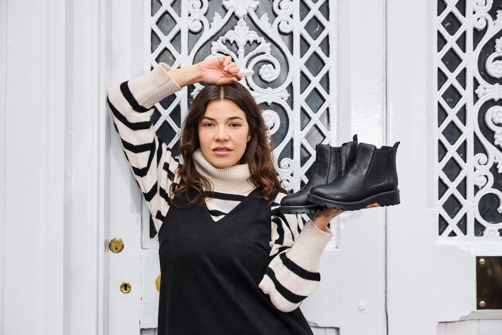 Rieker Chelseaboots Schlupfboots, Stiefelette, Blockabsatz, mit kuscheligem Warmfutter