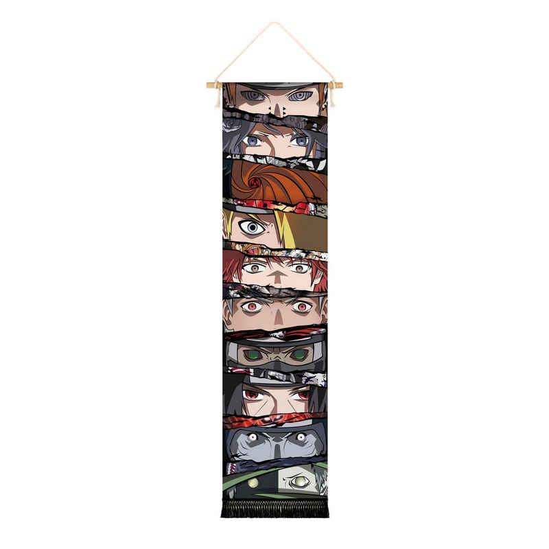 GalaxyCat Poster Shinobi Rollbild aus Stoff, Ninja Kakemono 130x33cm, Inkl. Haken, Augen der Shinobi (1 St), Naruto Rollbild