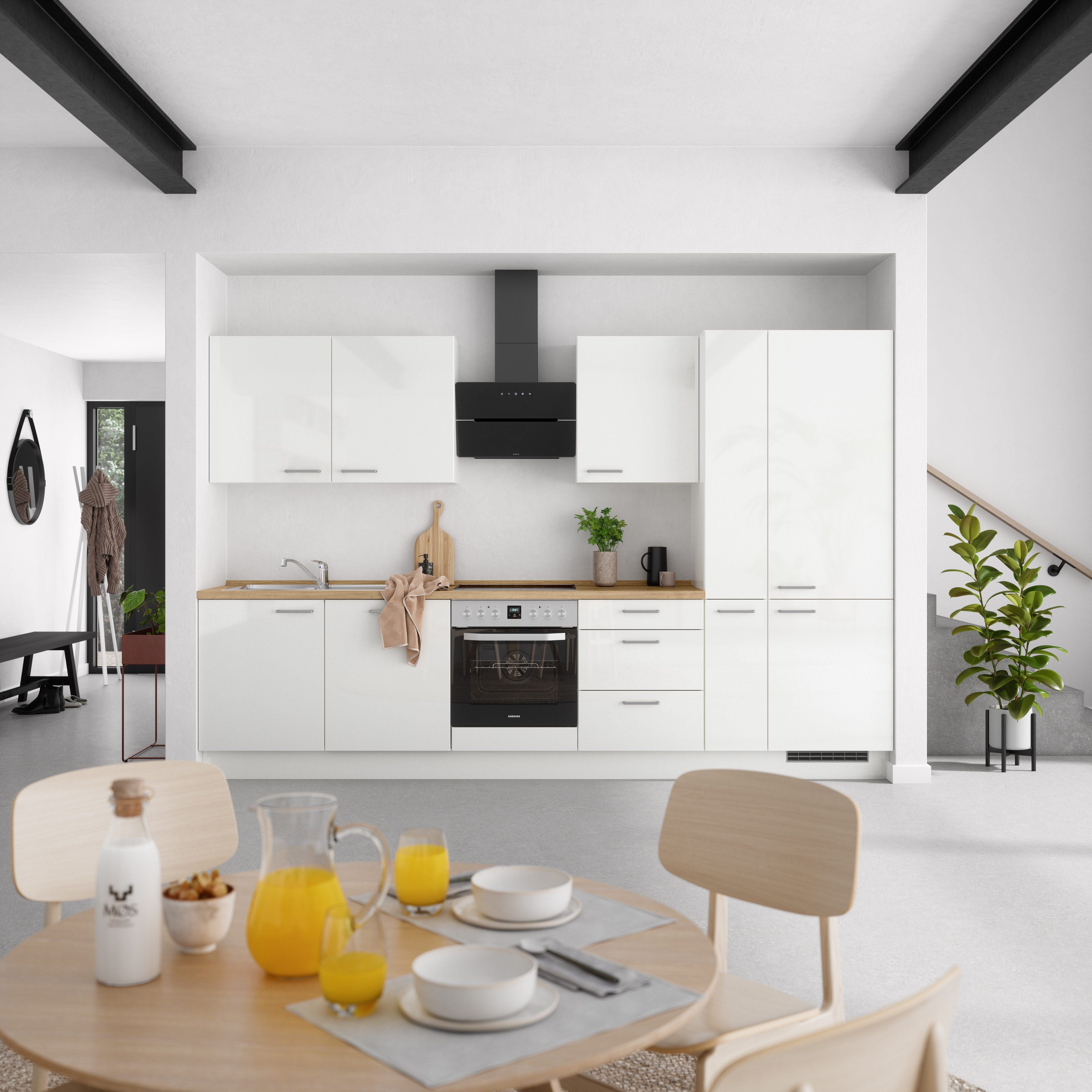 nobilia® Küchenzeile "Flash II", NEU: individuell anpassbar mit gratis Profi-Beratung, vormontiert, Breite 330 cm, Ausrichtung wählbar, wahlw. mit E-Geräten