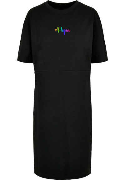 Merchcode Shirtkleid Merchcode Damen Ladies Hope Rainbow Oversized Slit Tee Dress (1-tlg)