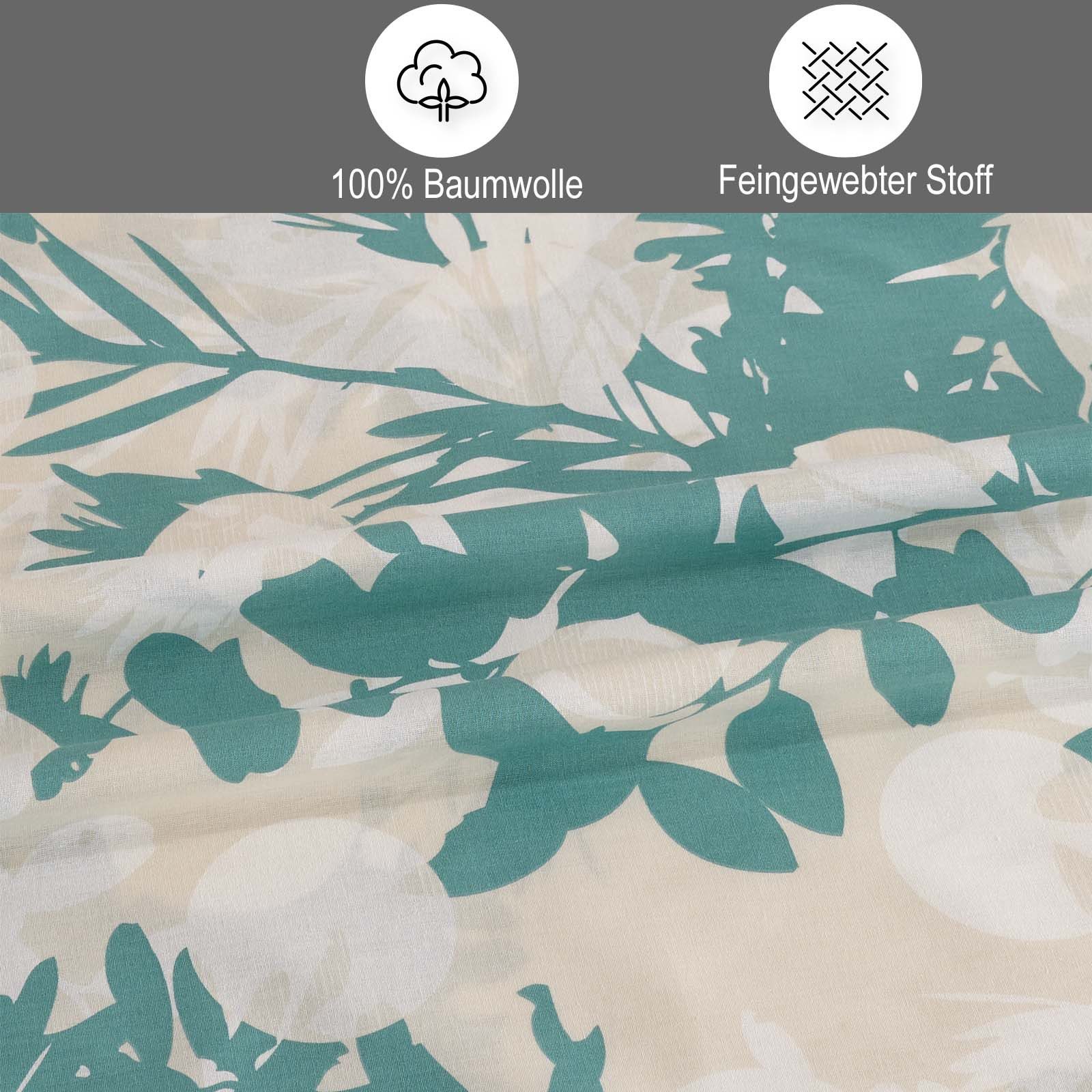 Buymax Bettwäsche Willow, Renforcé: 100% Baumwolle, 3 teilig, Premium 100% Baumwolle Bettbezug-Set 200x200 cm mit Reißverschluss