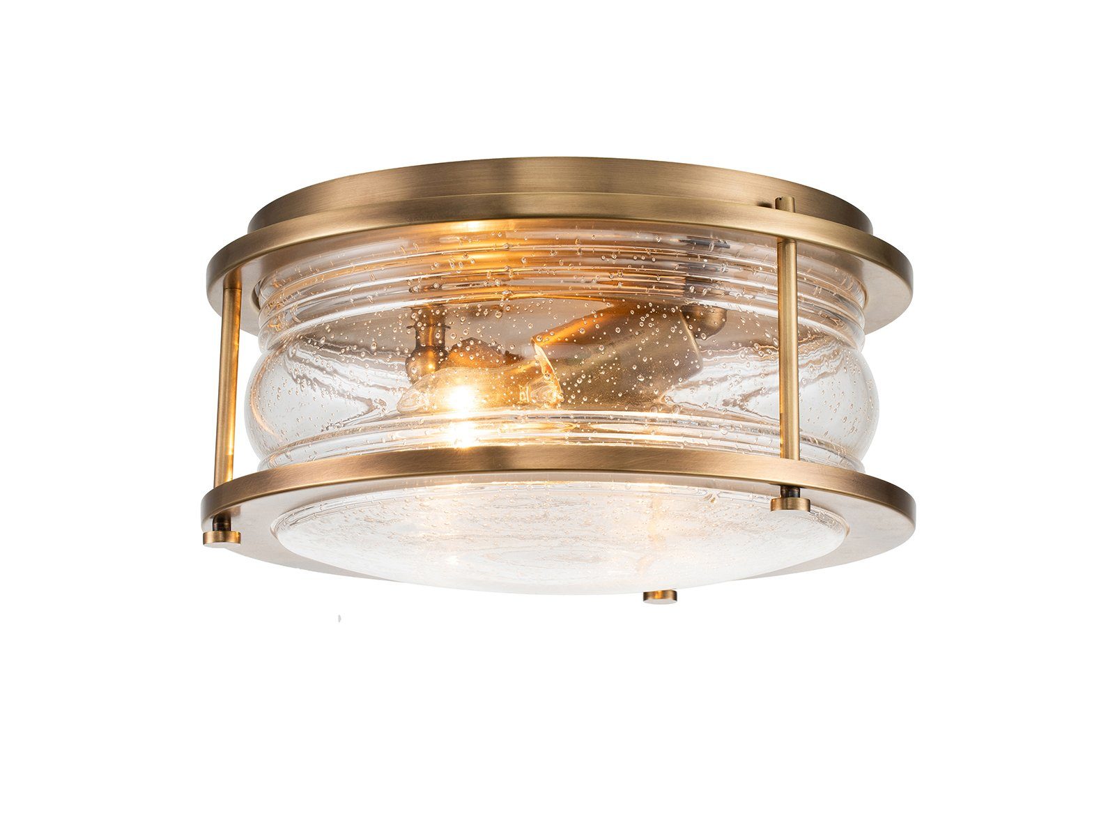 Kichler LED Deckenleuchte, LED wechselbar, warmweiß, Badezimmerlampen Decke Badlampe Gäste WC Golden übern Esstisch Ø30,5cm