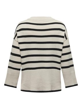 ONLY CARMAKOMA Rundhalspullover CARHELLA LS LOOSE STRIPED O-NECK KNT