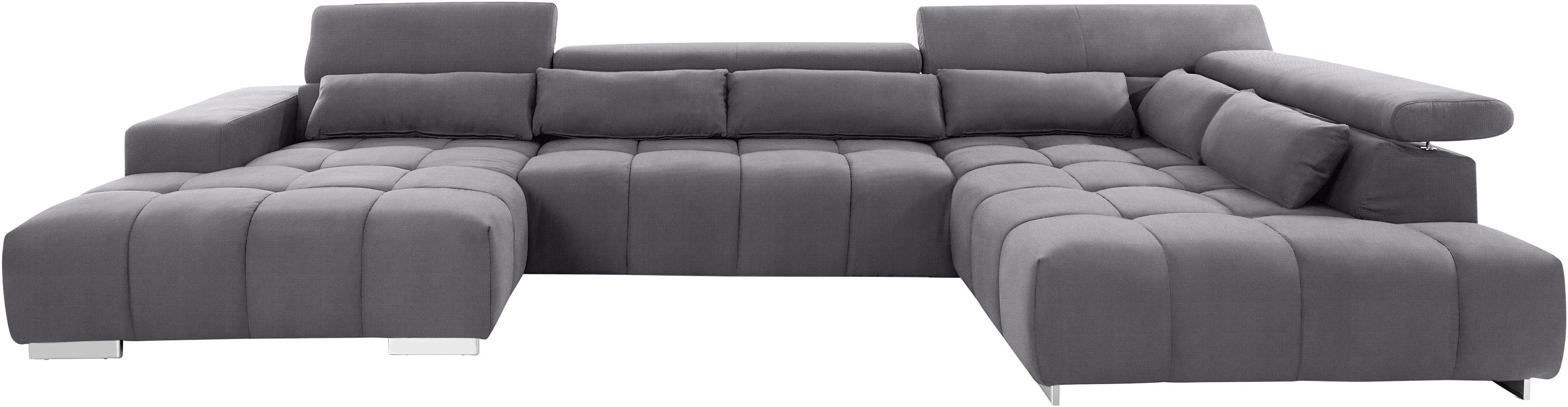 COTTA Wohnlandschaft "Orion U-Form", mit Kopfteilverstellung & 6 Nierenkiss günstig online kaufen