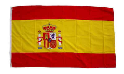 trends4cents Flagge XXL Flagge Fahne mit 3 Messingösen in 250 x 150 cm (Spanien), für Fahnenmaste