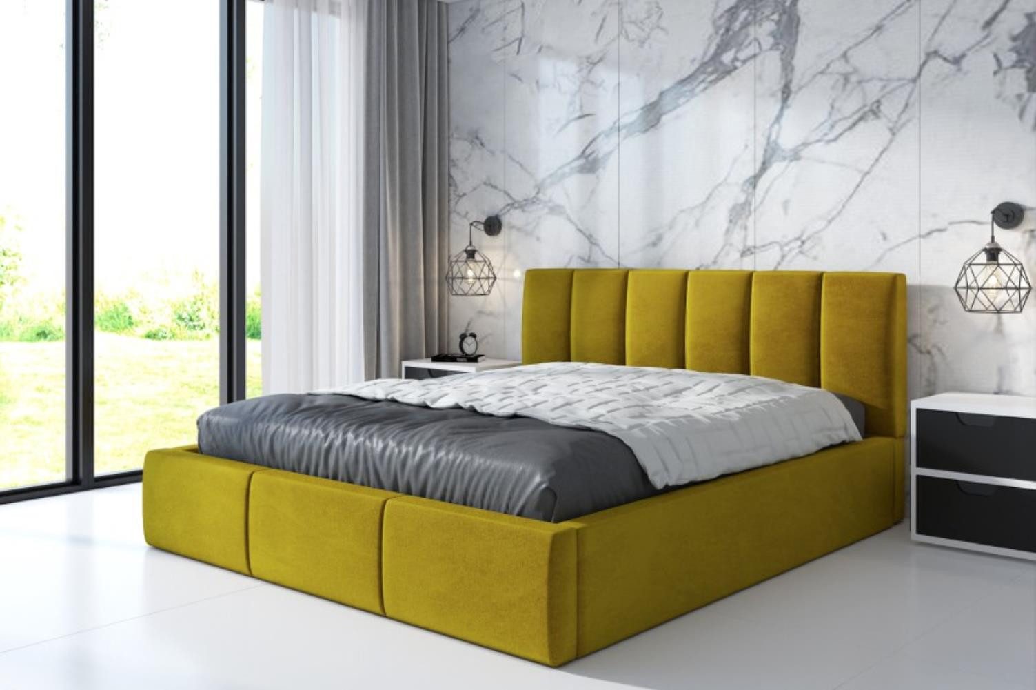A&J MöbelLand GmbH Polsterbett LISI mit Matratze und Bettkasten. (TOP ANGEBOT! Inklusive Bettgestell, Große Auswahl an Farben und Größen), Bettkasten, Lattenros und Matratze inklusive
