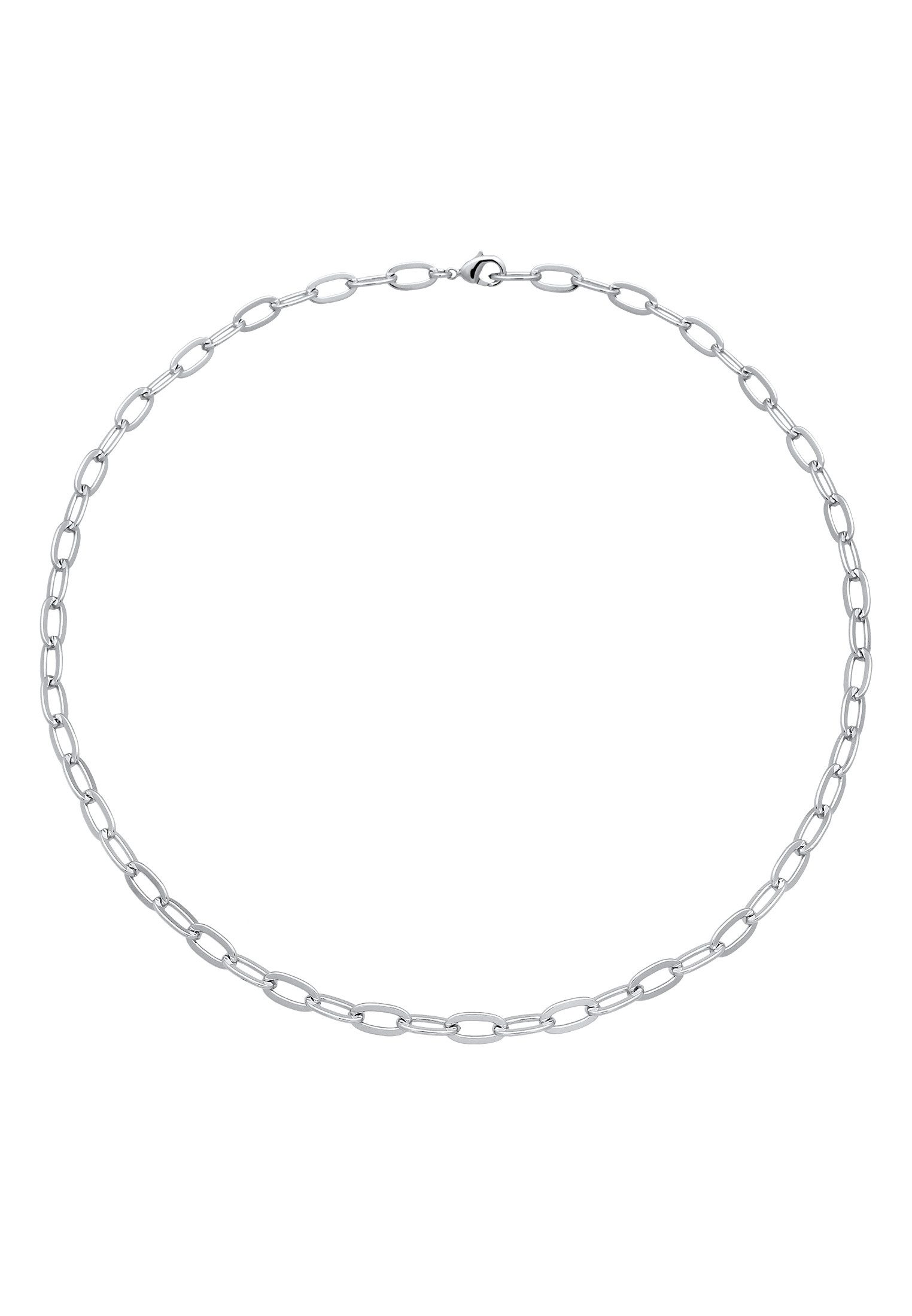 Elli Kette ohne Anhänger Gliederkette Oval Silberfarben günstig online kaufen