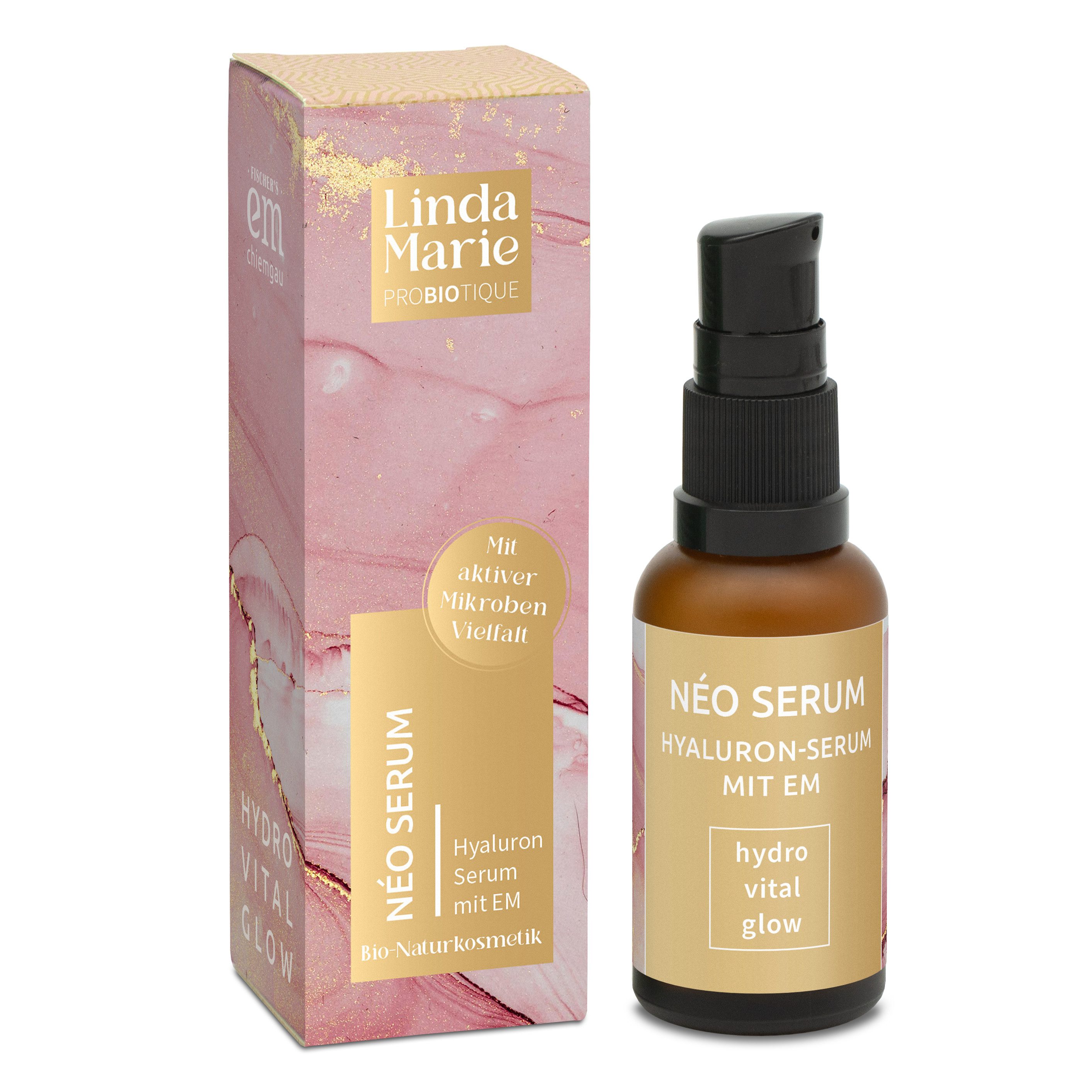 Fischer's EM-Chiemgau Hyaluron Serum Linda Marie PROBIOTIQUE Hyaluronserum Néo, 100 % vegane Bio-Naturkosmetik
