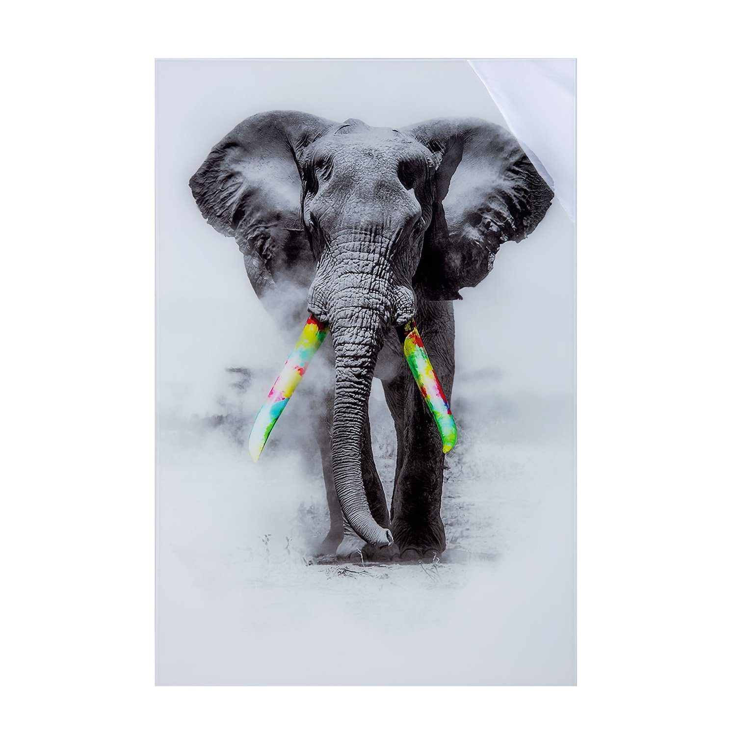 GILDE Bild GILDE Acryl Bild Elefant - grau - H. 120cm x B. 80cm