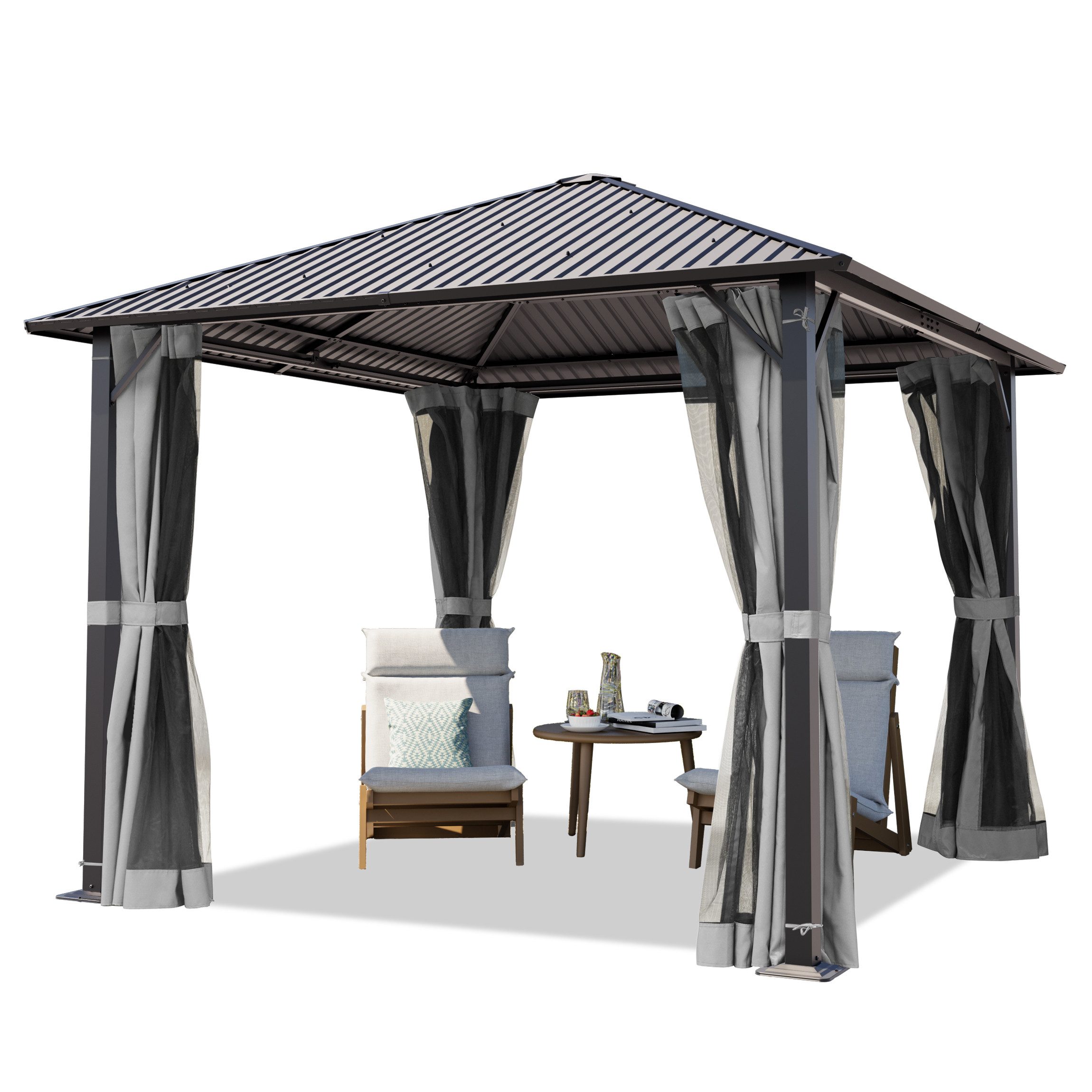 TOOLPORT Pavillon Gartenpavillon 3x3 m Moonlight günstig online kaufen