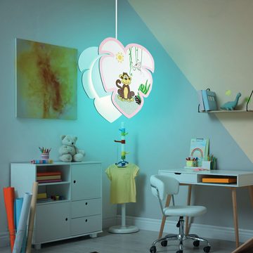 etc-shop Smarte LED-Leuchte, Leuchtmittel inklusive, Warmweiß, Farbwechsel, Smart Home Kinder Pendel Leuchte Spiel Zimmer Decken Affen