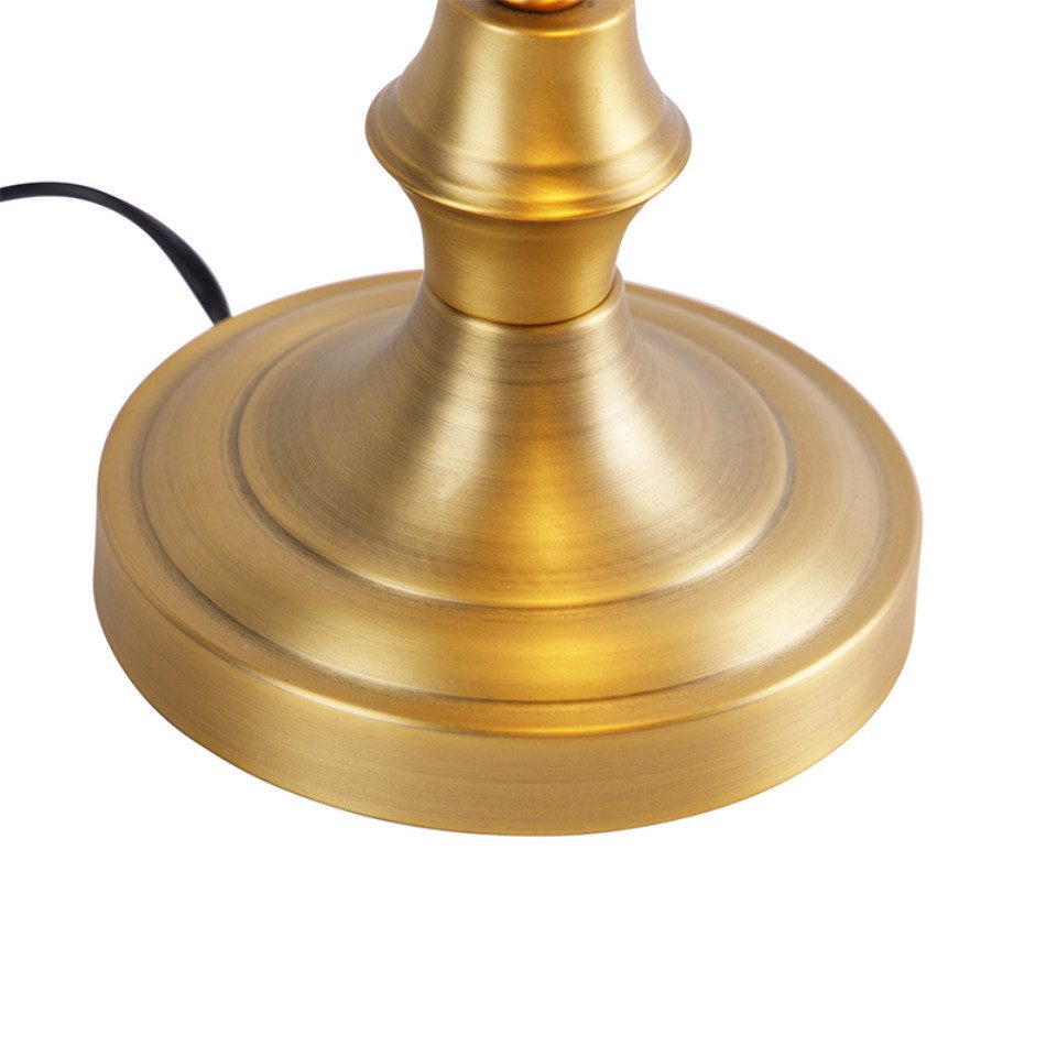 Qazqa LED Schreibtischlampe Banker, ohne Leuchtmittel, Warmweiß, QAZQA Büro lampe, e27, Gelb, Glas, classic-antique – Bild 5 von 5