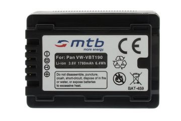 mtb more energy [BAT-459 - Li-Ion] Kamera-Akku kompatibel mit Akku-Typ Panasonic VW-VBT190 1780 mAh (3,6 V), passend für: Panasonic HC-V130, V130EF-K, V160, V180, V180EB-K, V210, V230, V250, V250EF, V270, V380, V380EB-K, V500, V510, V520, V520M, V530, V550, V550M, V550EF-K, V550CTEF-K, V707, V710, V720, V720M, V727, V730, V750, V7…