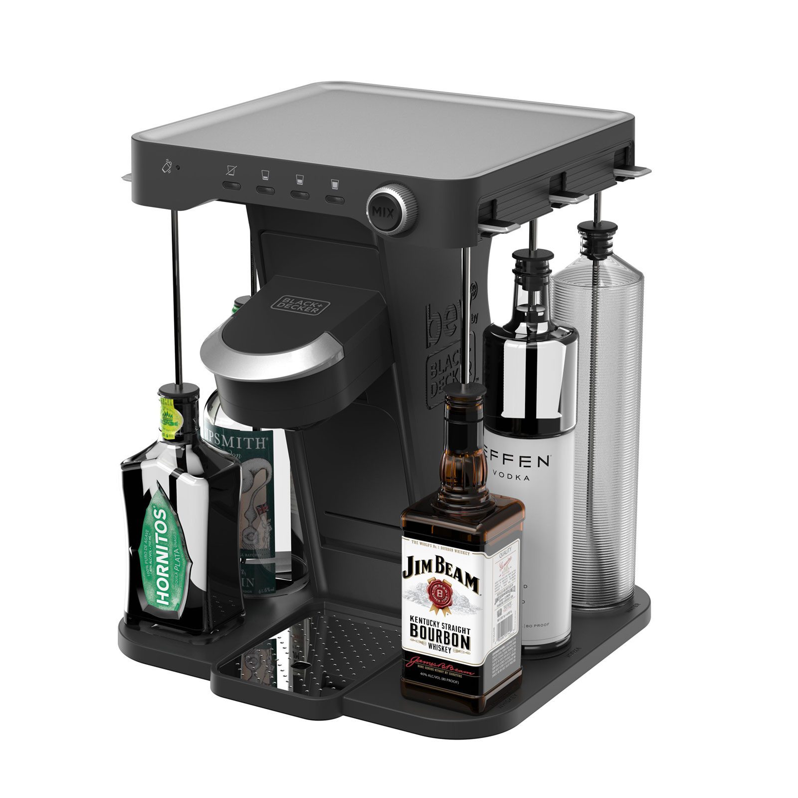 Black + Decker Küchenmaschine BEHB101, Easy-Load-Likör-System, Individuelle Cocktails/Getränkestärke