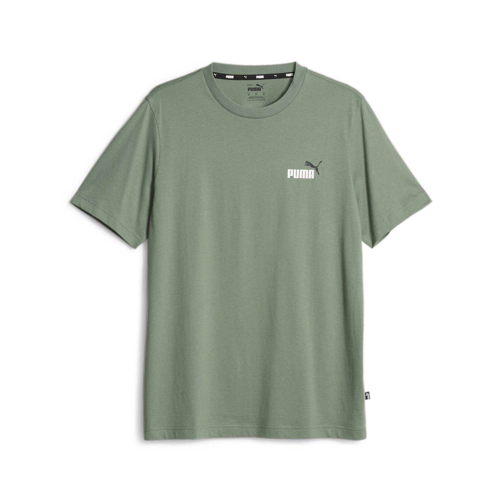 T-Shirt T-Shirt Logo PUMA Eucalyptus Herren Essentials+ mit zweifarbiges Green kleinem