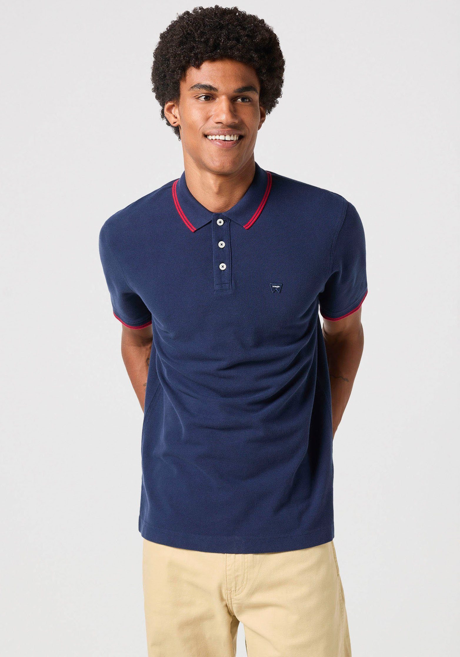 Wrangler Poloshirt POLO SHIRT mit Logostickerei auf der Brust