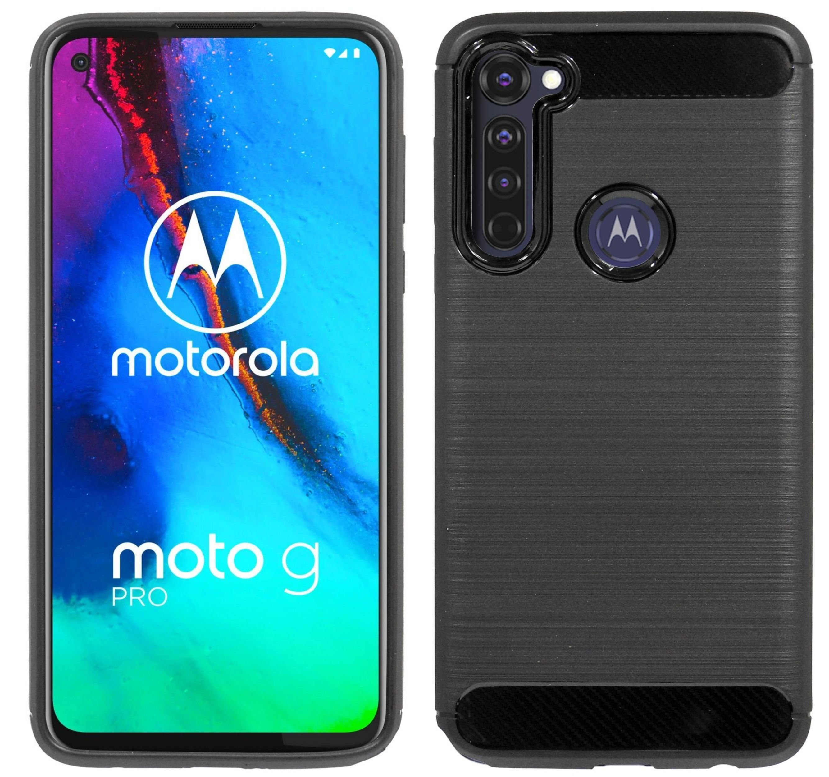cofi1453 Handyhülle Silikon Hülle Carbon für Motorola Moto G Pro, Case  Cover Schutzhülle Bumper
