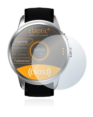 Savvies Panzerglas für Claptic Smartwatch, Displayschutzglas, Schutzglas Echtglas 9H Härte klar Anti-Fingerprint