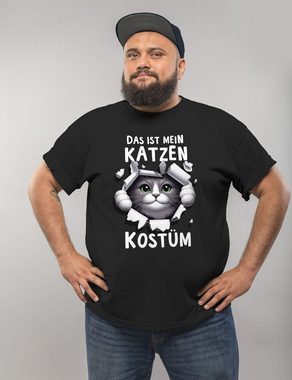MoonWorks Print-Shirt Herren T-Shirt Fasching Karneval Katze Kostüm-Ersatz Verkleidung Last mit Print