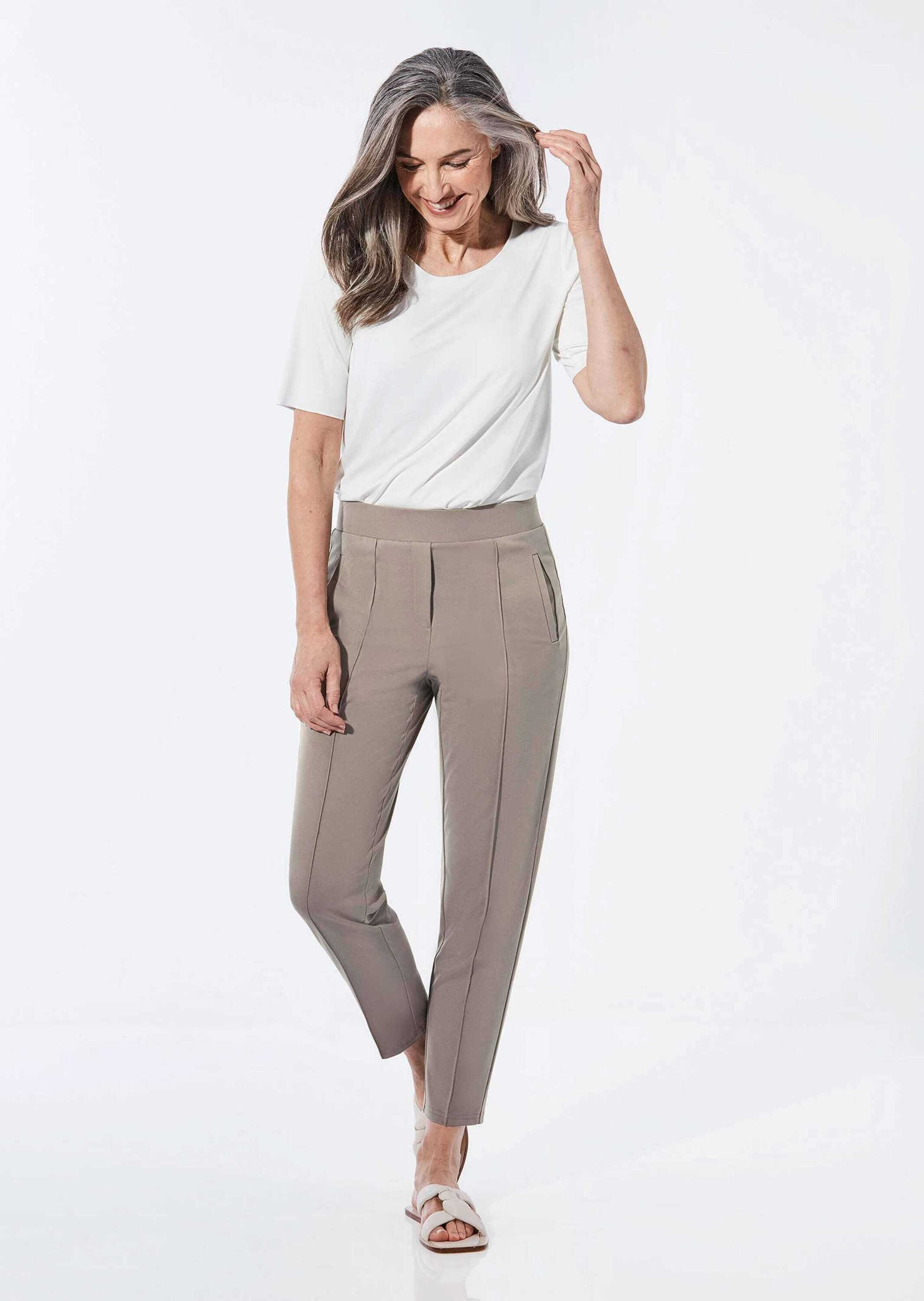 GOLDNER Schlupfhose Elegante 7/8-Schlupfhose SARA Slim Fit Jerseyhose mit R günstig online kaufen