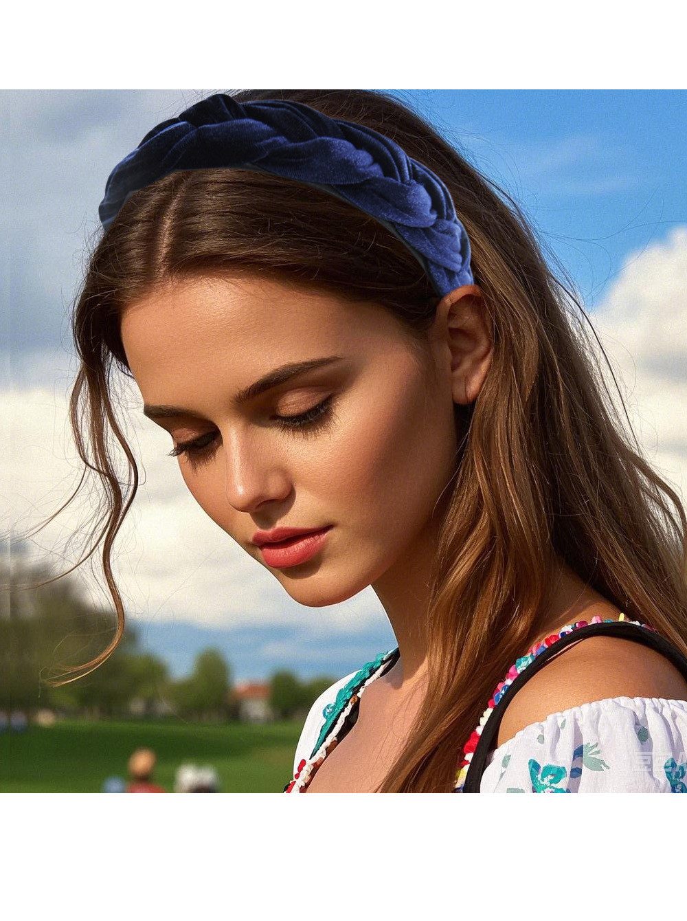 axy Haarreif Haarreif Samt Flechtoptik, Trachten geflochten Vintage Damen Haareifen Haarband