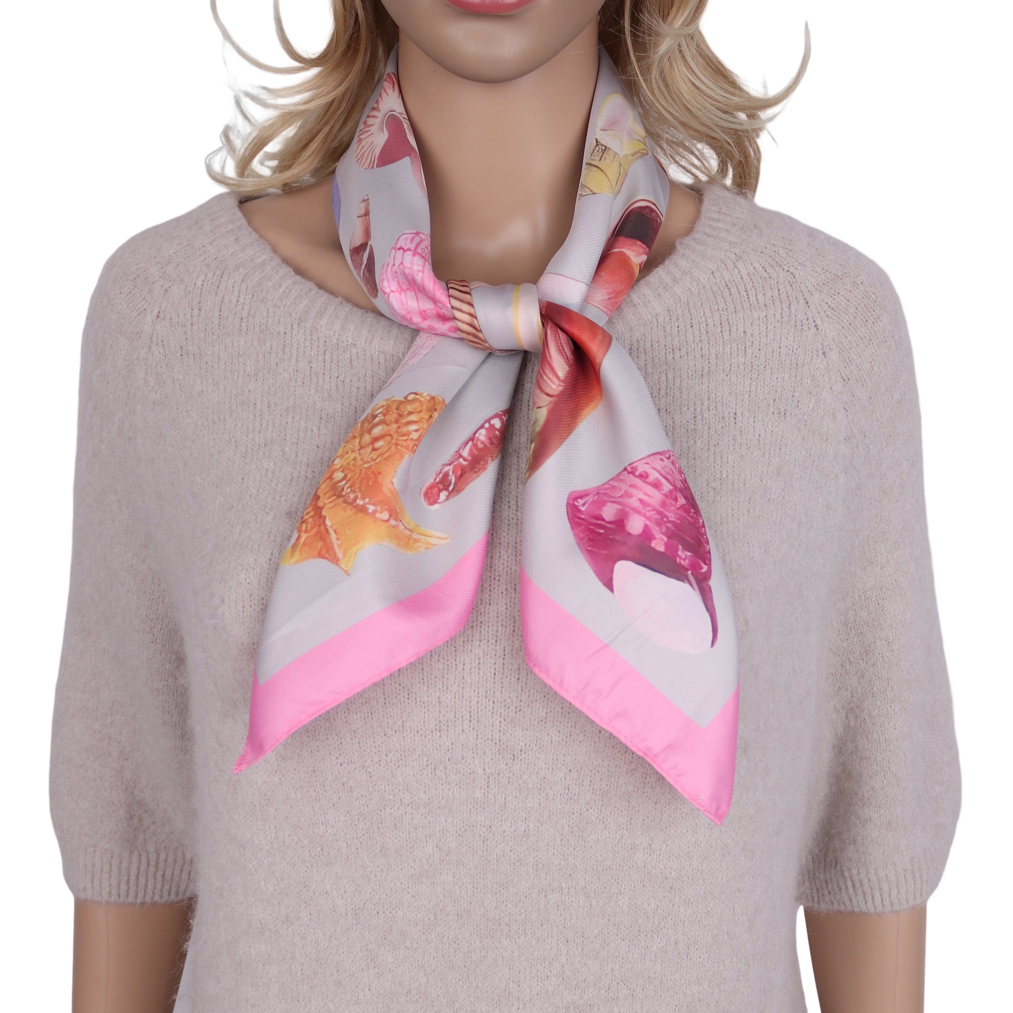 MIRROSI Nickituch Vierecktuch ca. 70x70cm wunderschöne Mustern, Damen Halstuch ideal für Frühling, Sommer oder Herbst