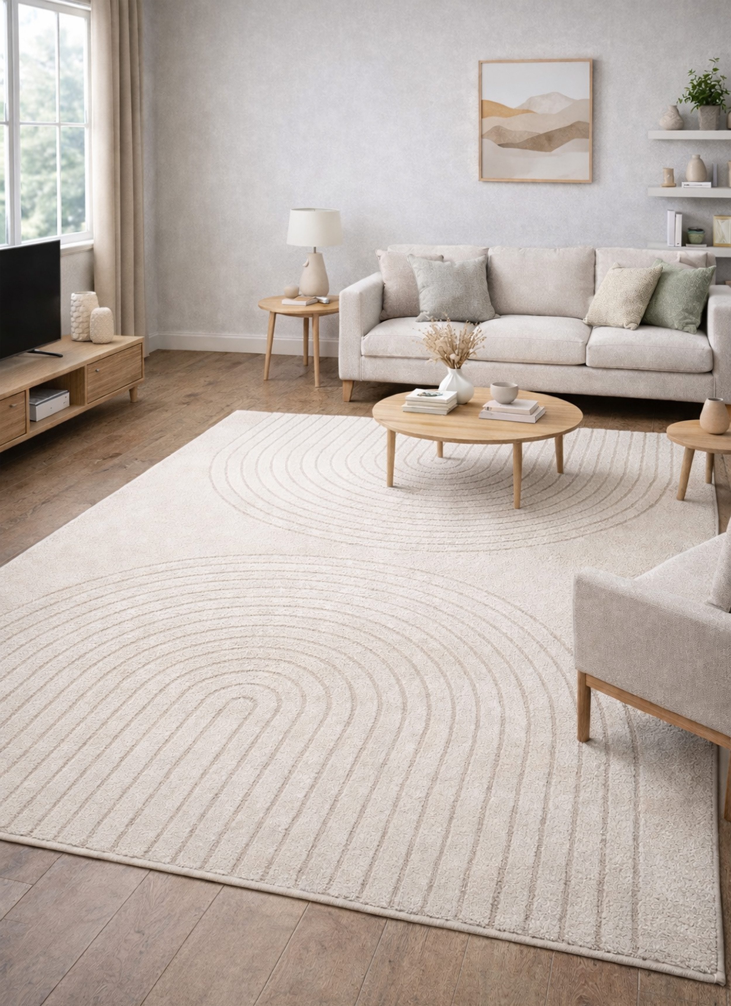 merinos Teppich Eclipse, rechteckig, Höhe: 14 mm, moderner Wohnzimmer Teppich, geometrisches Design