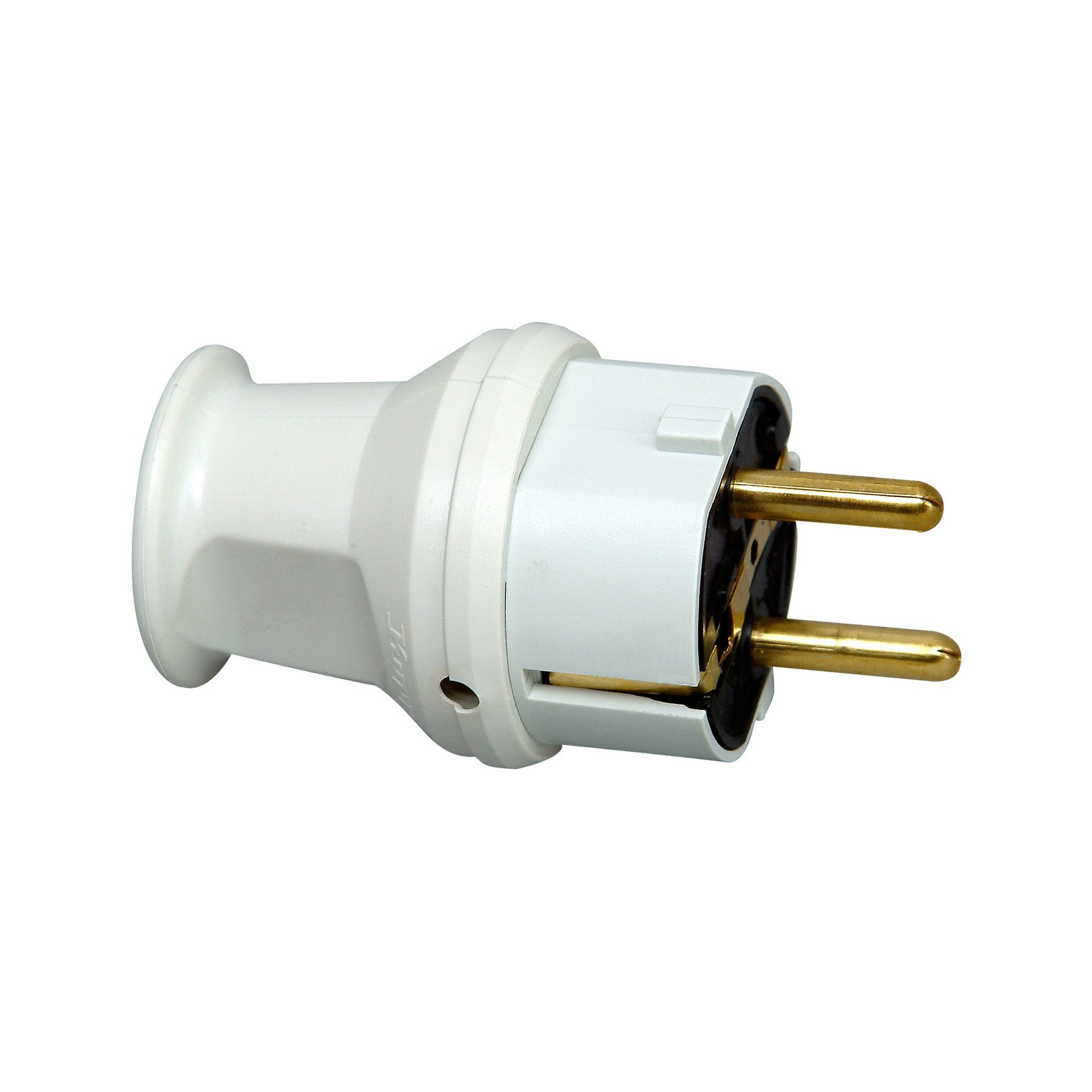 Kopp Schuko-Stecker KOPP Schutzkontakt-Stecker 179704006, klein, mit Knickschutz, grau