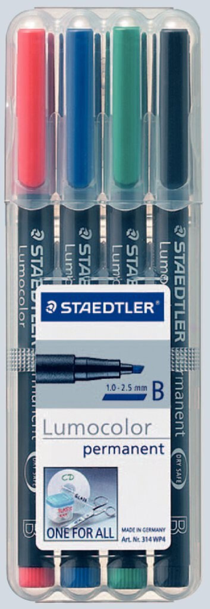 STAEDTLER Folienstift Staedtler Folienstift Lumocolor B perm 4St