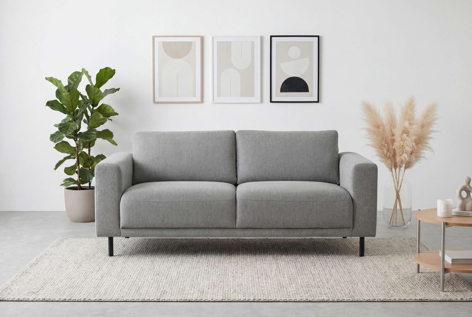 OTTO home 2,5-Sitzer Sveeva, Kompaktsofa, B.183 cm, schwarze Metallfüße, langlebiger Webstoff, mit Wellenunterfederung, viele Farben