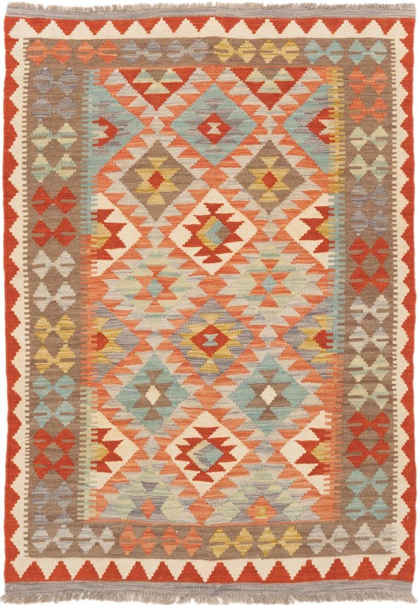Orientteppich 104x146 rechteckig, Orientteppich, Handgewebter 3 Nain Trading, Afghan Höhe: Kelim mm