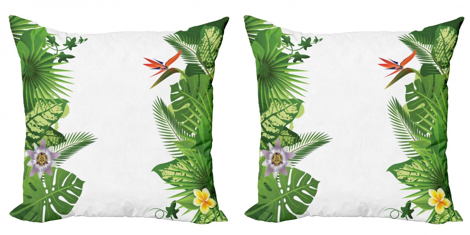 Stück), (2 Kissenbezüge Digitaldruck, Tropisch Modern Accent Wachstum Regenwald Doppelseitiger Abakuhaus